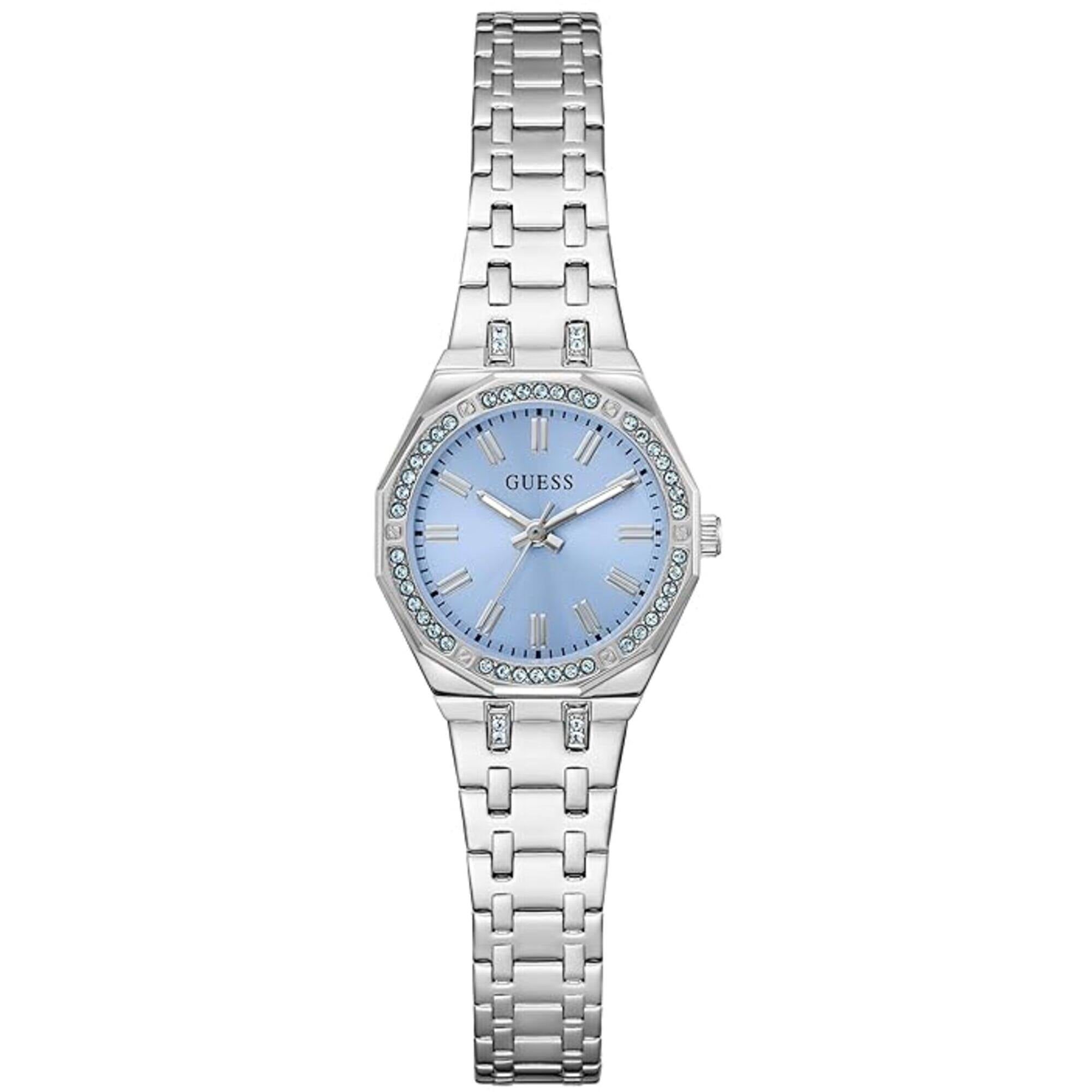 Guess Women's Watch - Quartz Ice Blue Dial Silver Tone Steel Bracelet | GW1010L1