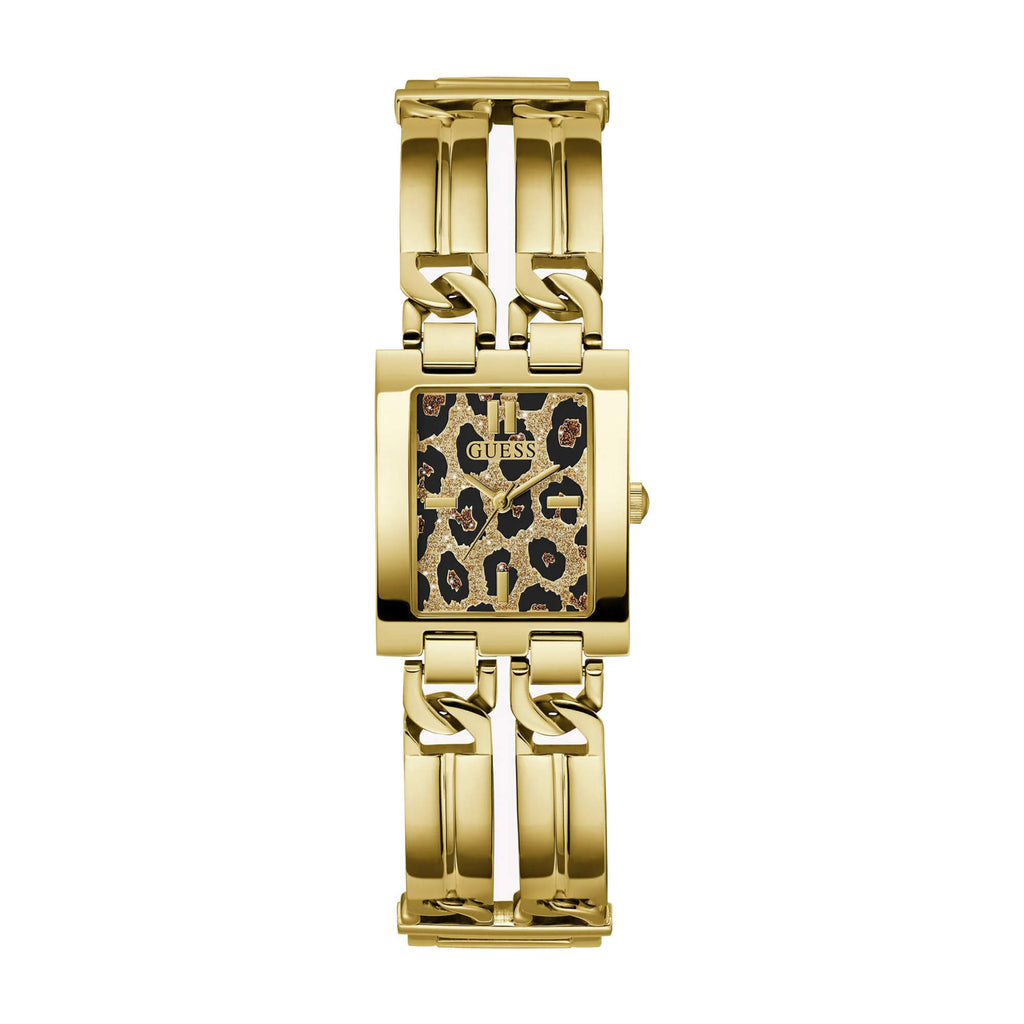 Guess Women's Watch - Mod ID Quartz Animal Print Gold Tone Dial Bracelet | GW0807L2