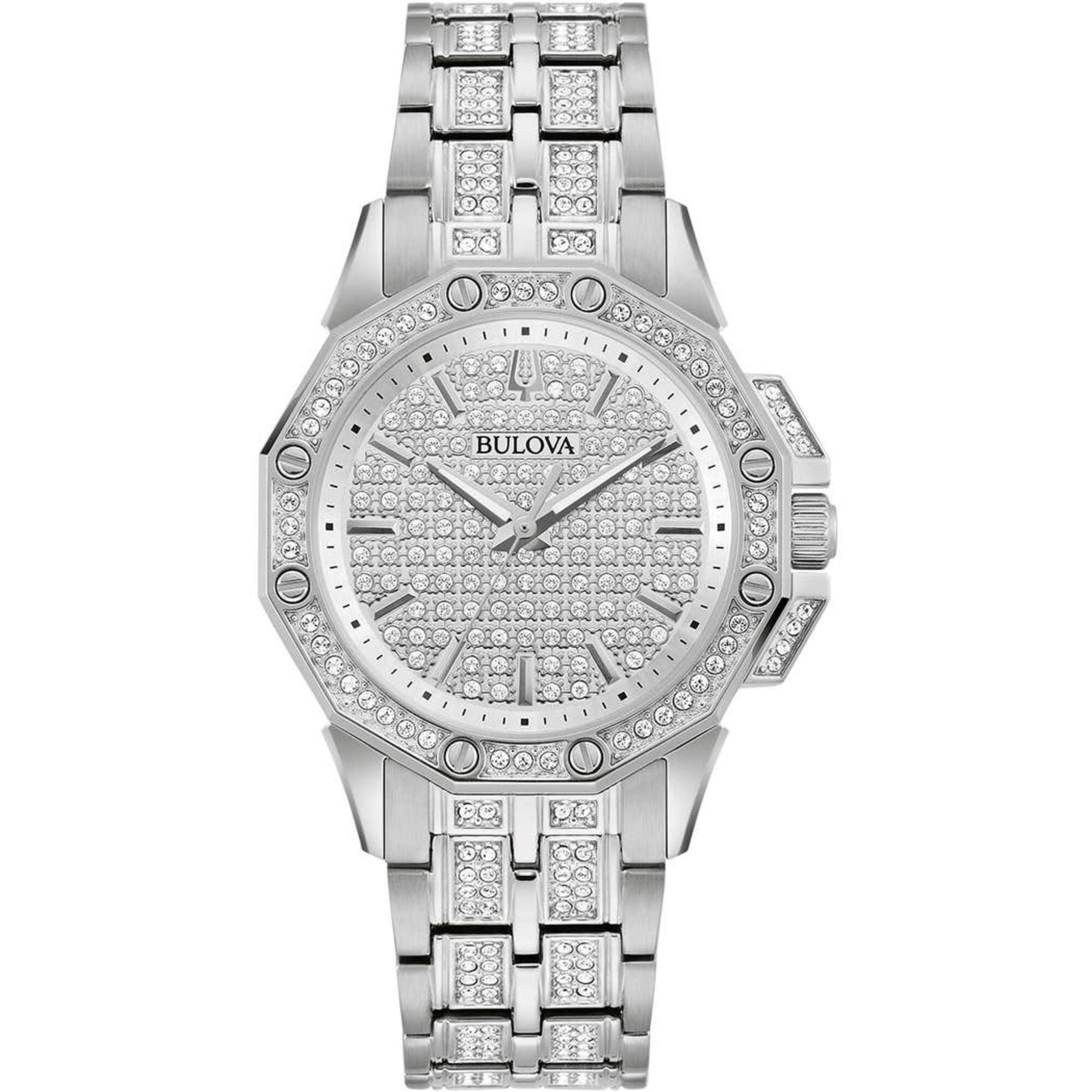 Bulova Women's Watch Octava Silver Tone Steel and Crystal Bracelet | 96L305