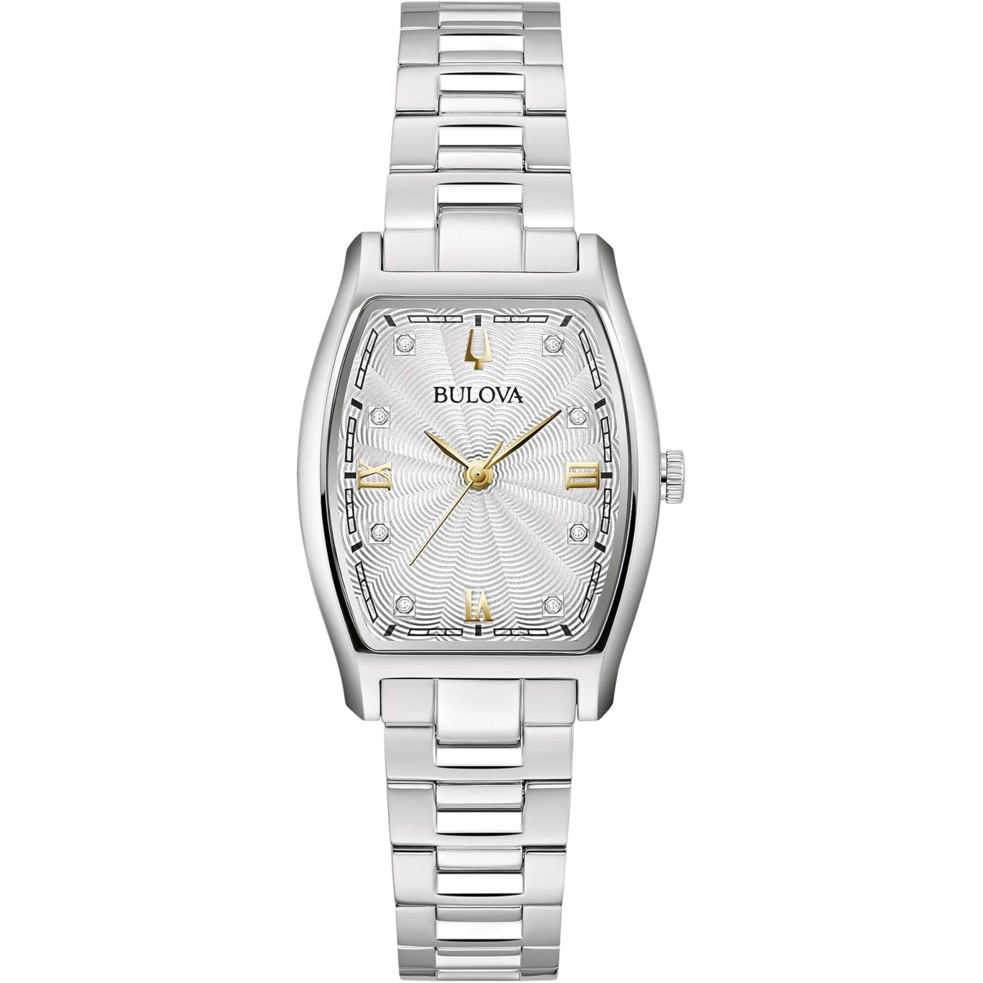 Bulova Women's Watch - Diamond Silver Tone Dial Stainless Steel Bracelet | 96P232