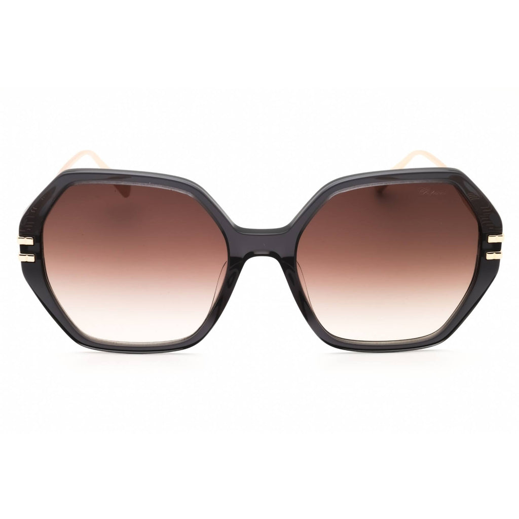 Chopard Women's Sunglasses - Shiny Transparent Dark Grey Full Rim Frame | SCH370M 0705