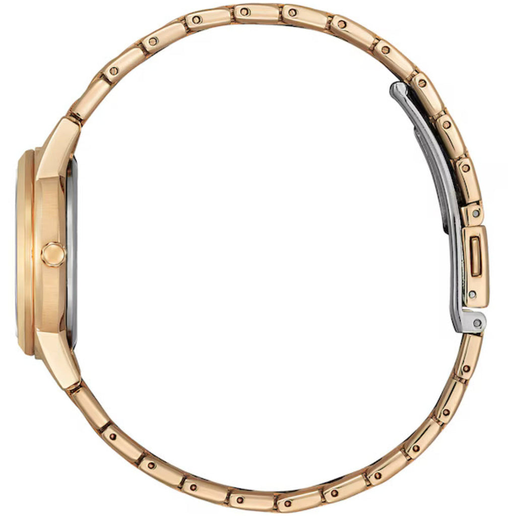 Citizen Women's Watch - Eco-Drive Silver Tone Dial Yellow Gold Bracelet | FE1243-59A