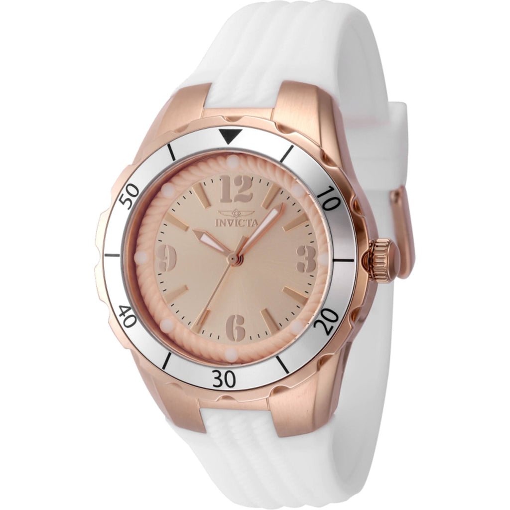 Invicta Women's Watch - Angel Quartz Rose Gold Dial Silicone Rubber Strap | 48853