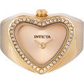Invicta Women's Mini Ring Watch - Angel Gold Dial Steel Bracelet Crystal | 49574
