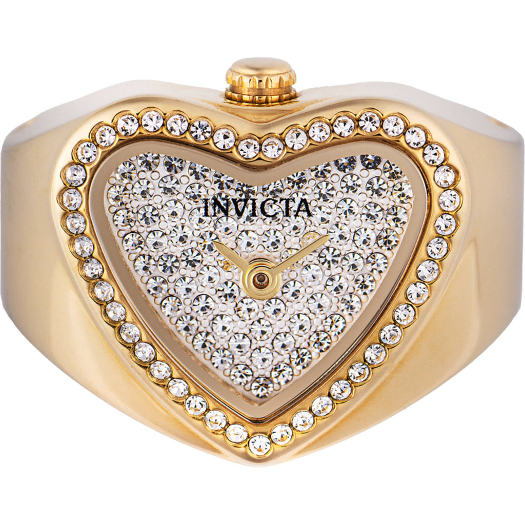 Invicta Women's Mini Ring Watch - Angel Crystal Pave Silver Dial Bracelet | 49577