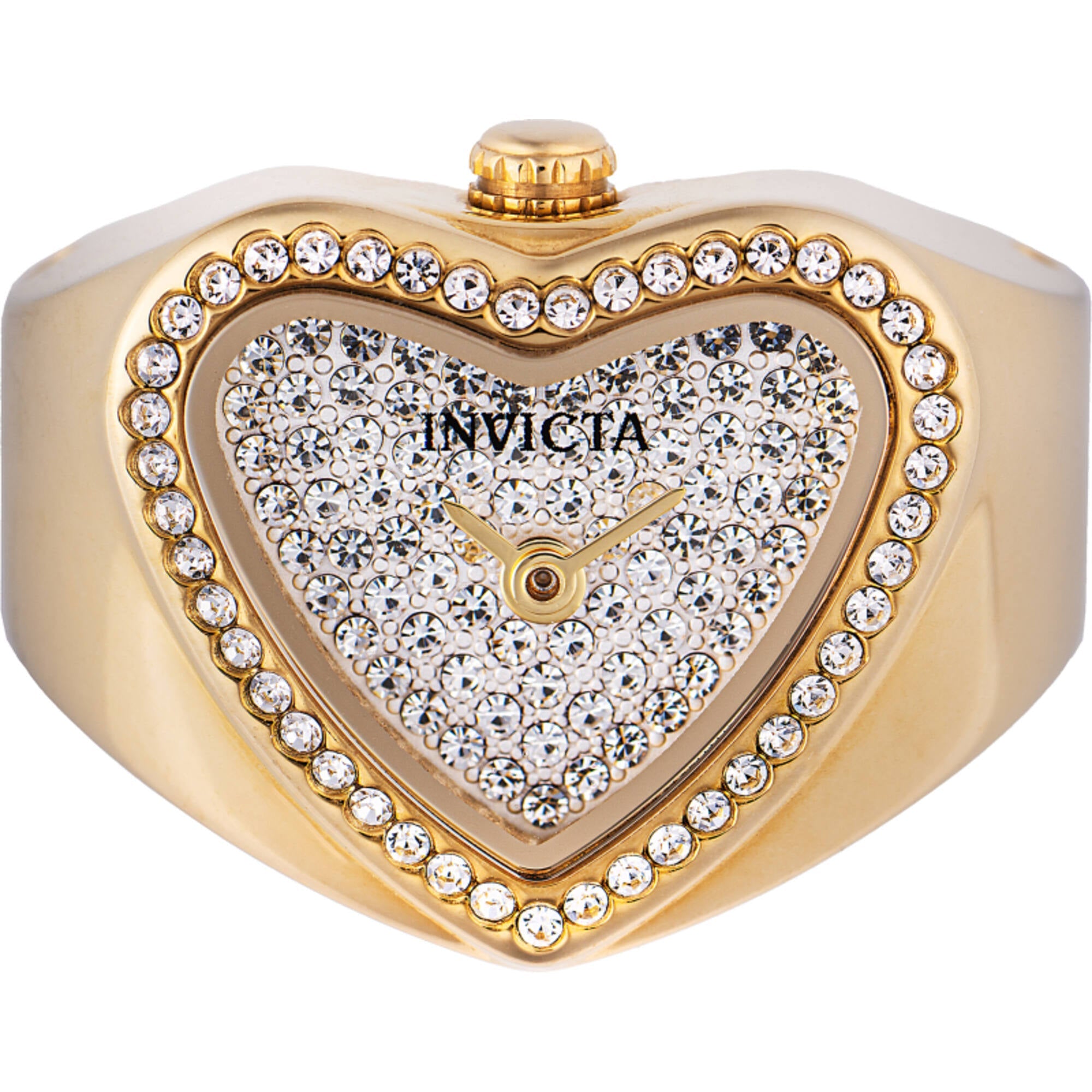 Invicta Women's Mini Ring Watch - Angel Crystal Pave Silver Dial Bracelet | 49577