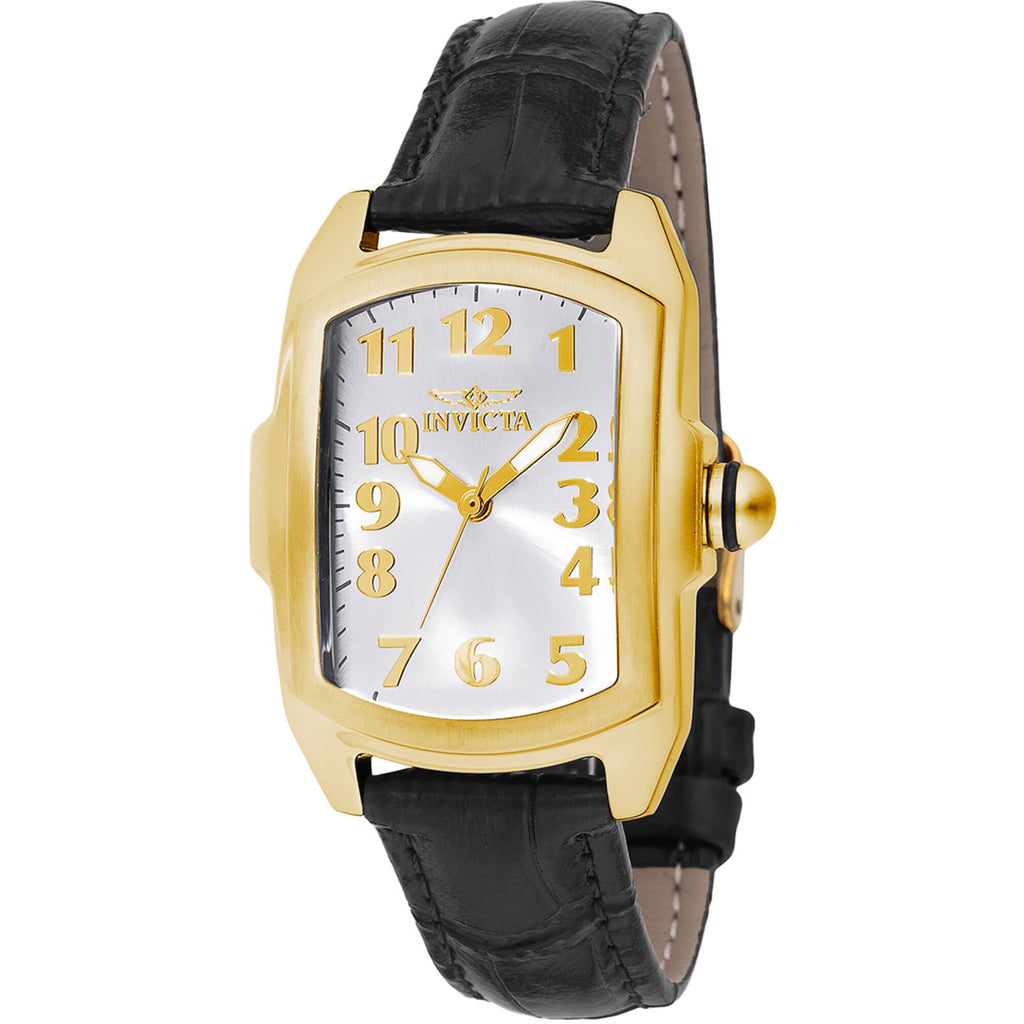 Invicta Women's Watch - Lupah Quartz Silver Tone Brass Dial Leather Strap | 49816