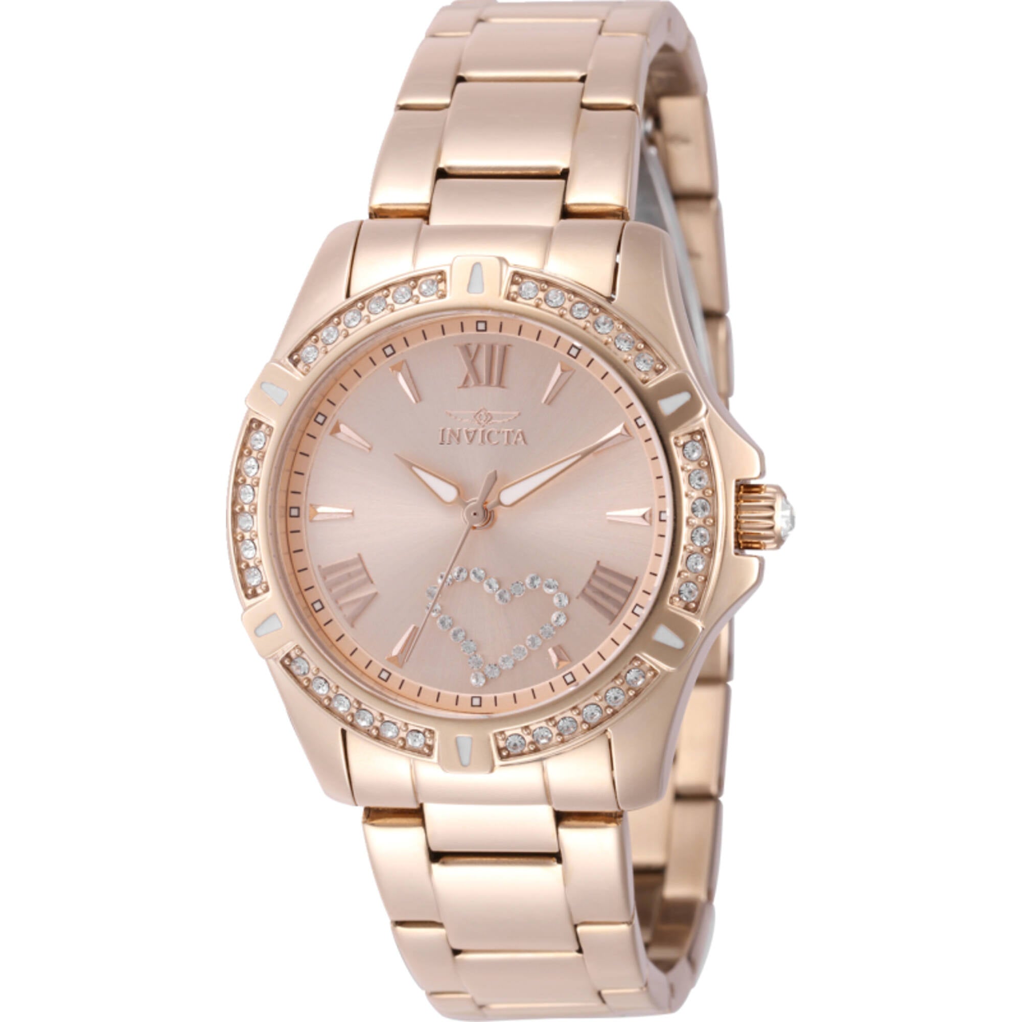 Invicta Women's Watch - Angel Quartz Rose Gold Brass Dial Steel Bracelet | 49843