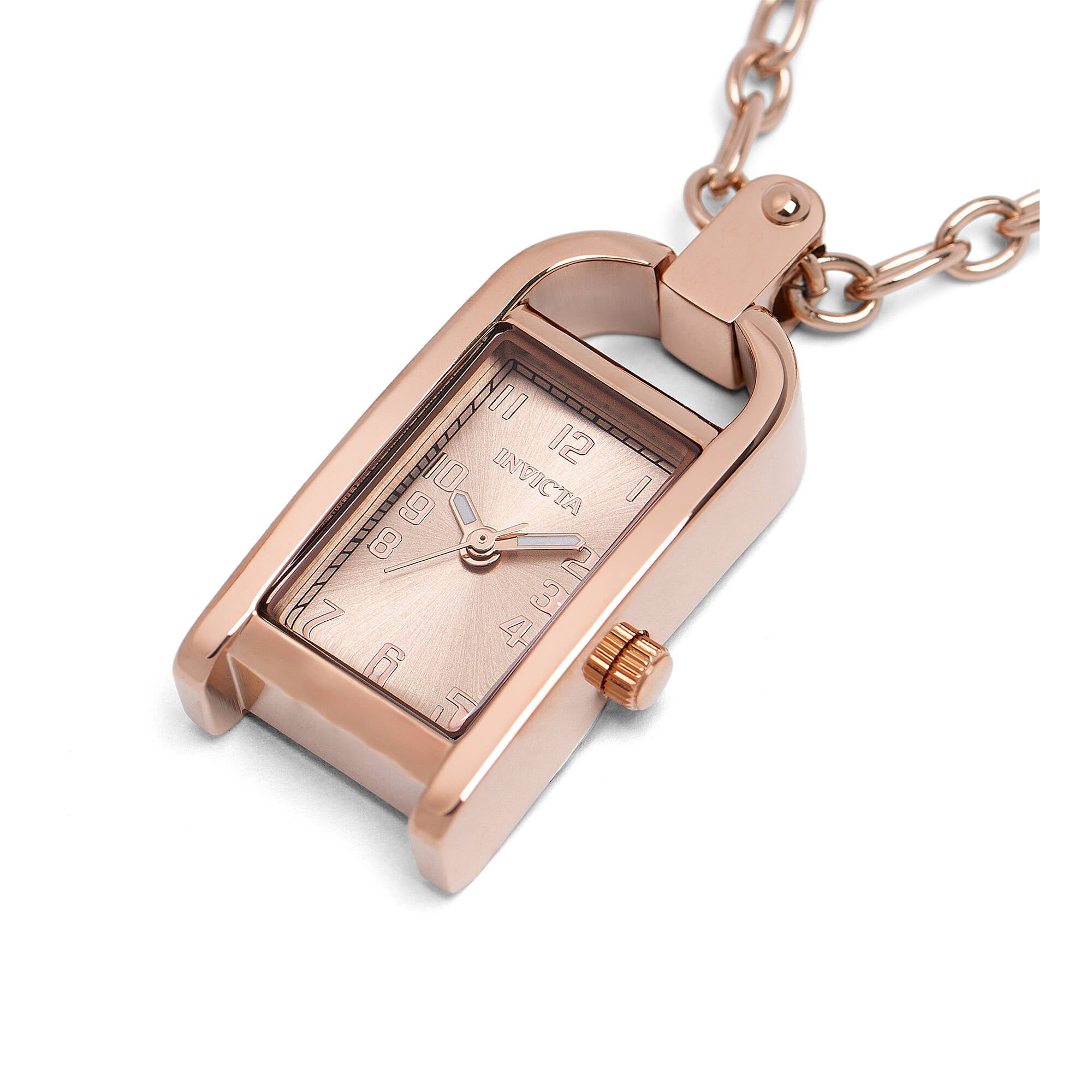 Invicta Women's Necklace Watch - Mini Angel Rose Gold Rectangular Pendant | 49936