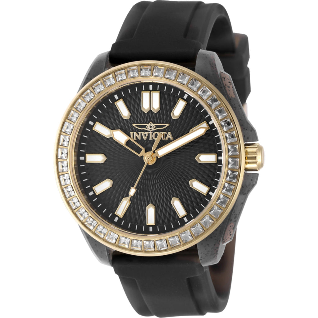 Invicta Women's Watch - Celestial Quartz Black Dial Silicone Rubber Strap | 50204