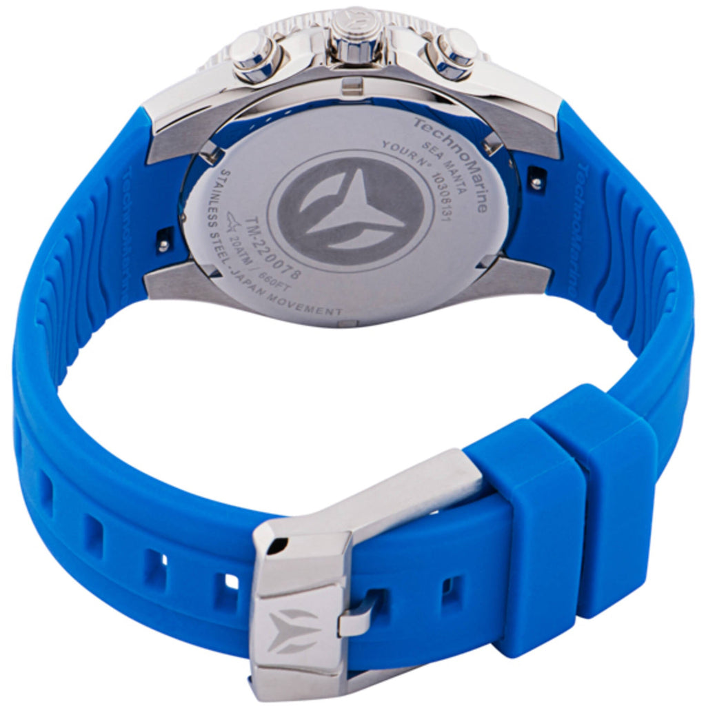 Technomarine Women's Watch - Manta Sea Blue and Mop Dial Silicone Strap | TM-220078