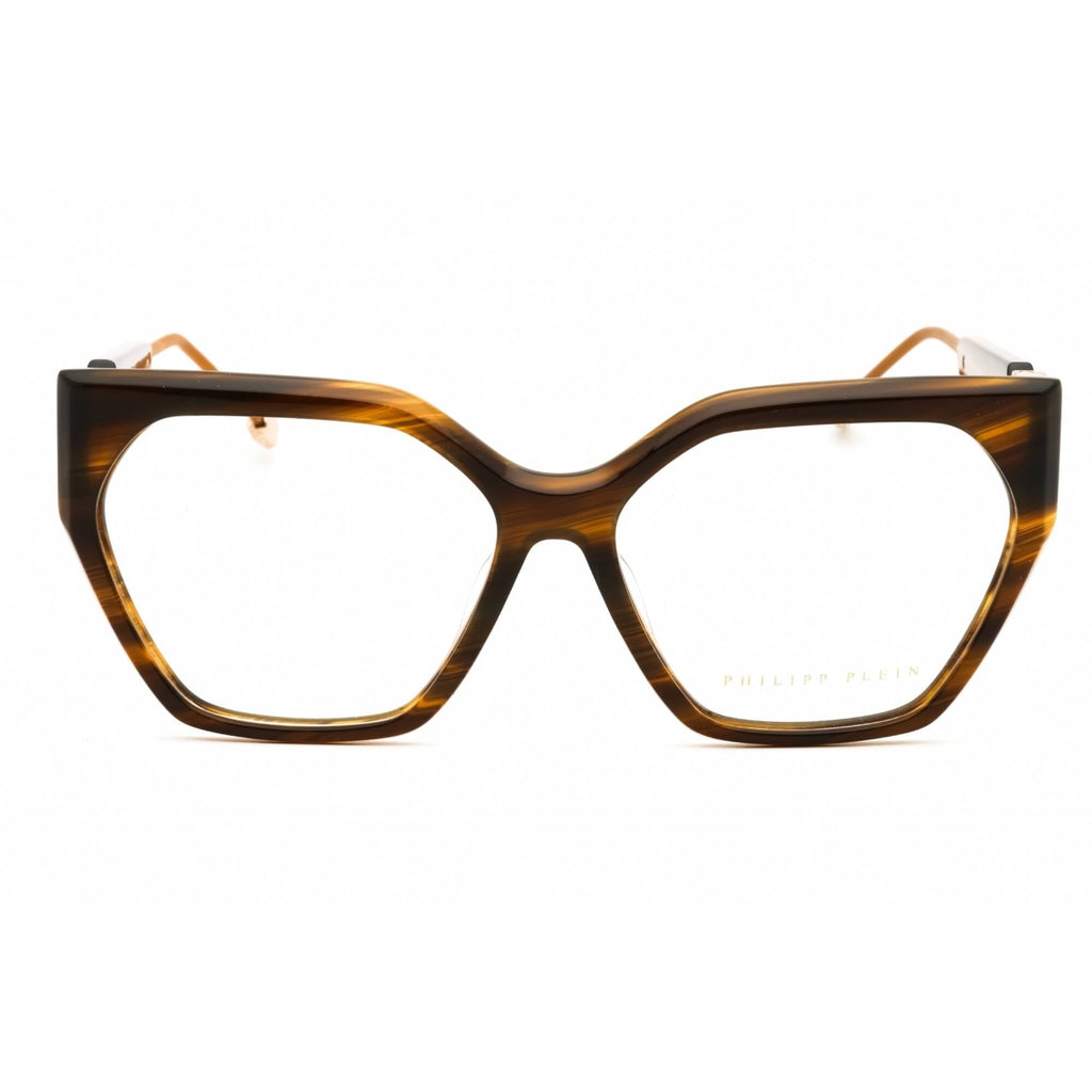 Philipp Plein Women's Eyeglasses - Wavy Brown Plastic Cat Eye Shape Frame | VPP068S