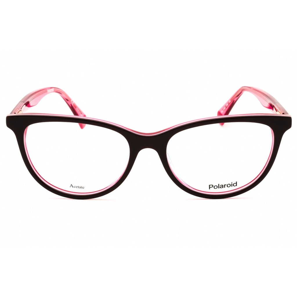 Polaroid Core Women's Eyeglasses - Burgundy/Pink Plastic Oval Frame | PLD D395 00T5 00