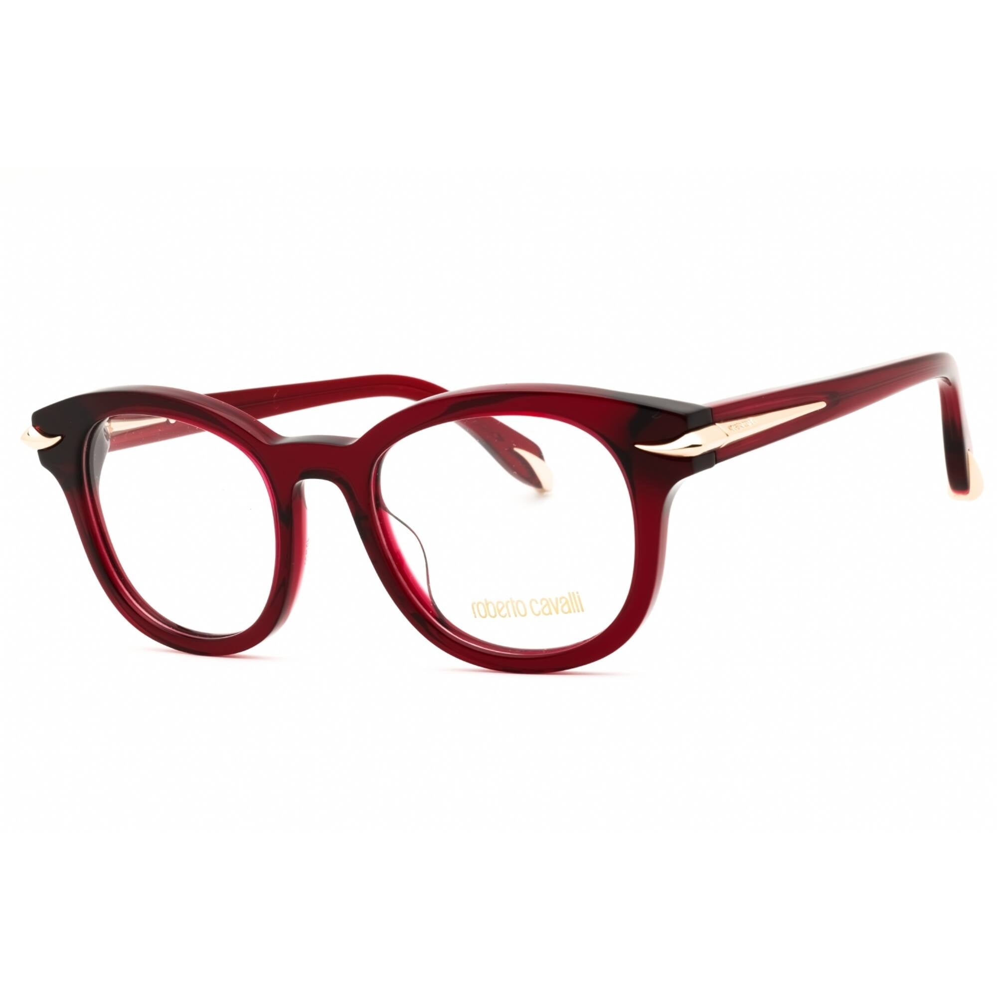 Roberto Cavalli Women's Eyeglasses - Shiny Dark Burgundy/Gold Frame | VRC044M 490954