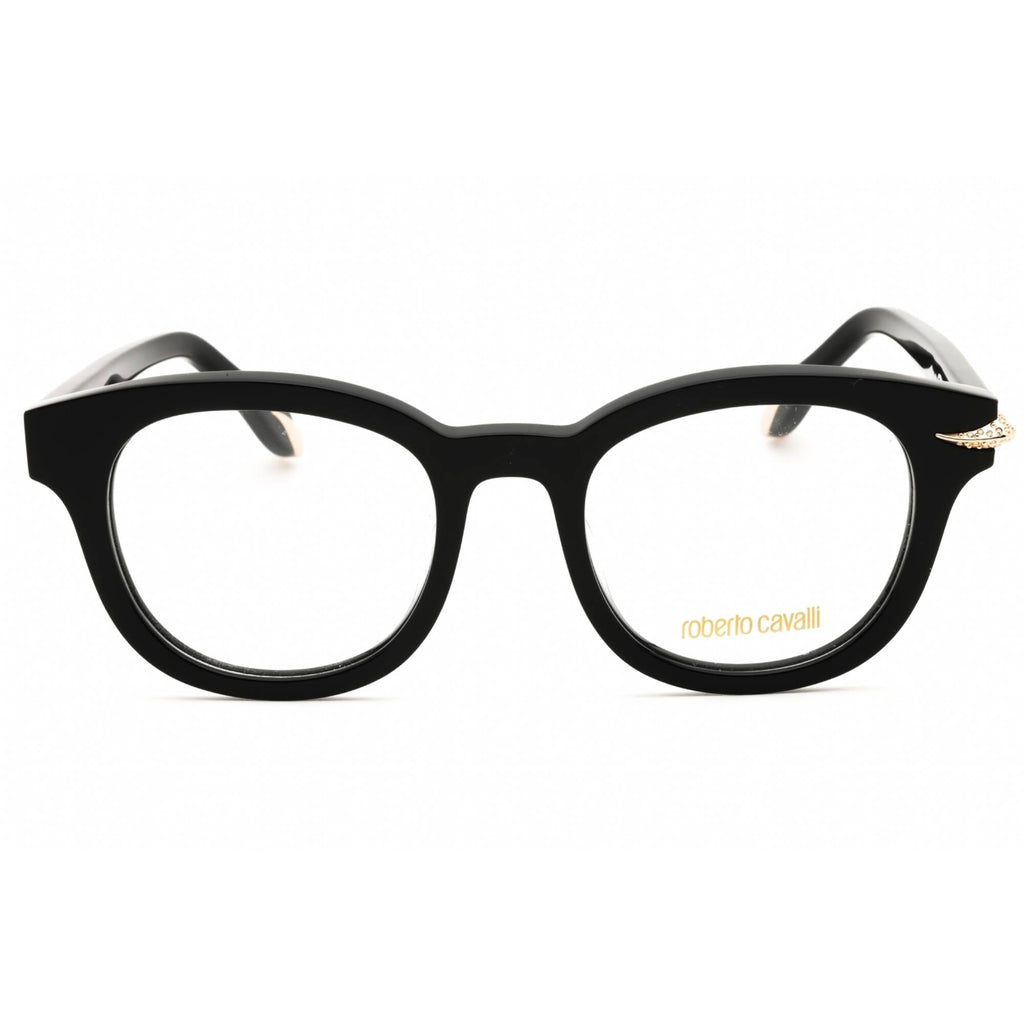 Roberto Cavalli Women's Eyeglasses - Shiny Black/Gold Acetate Frame | VRC044S 49700Y