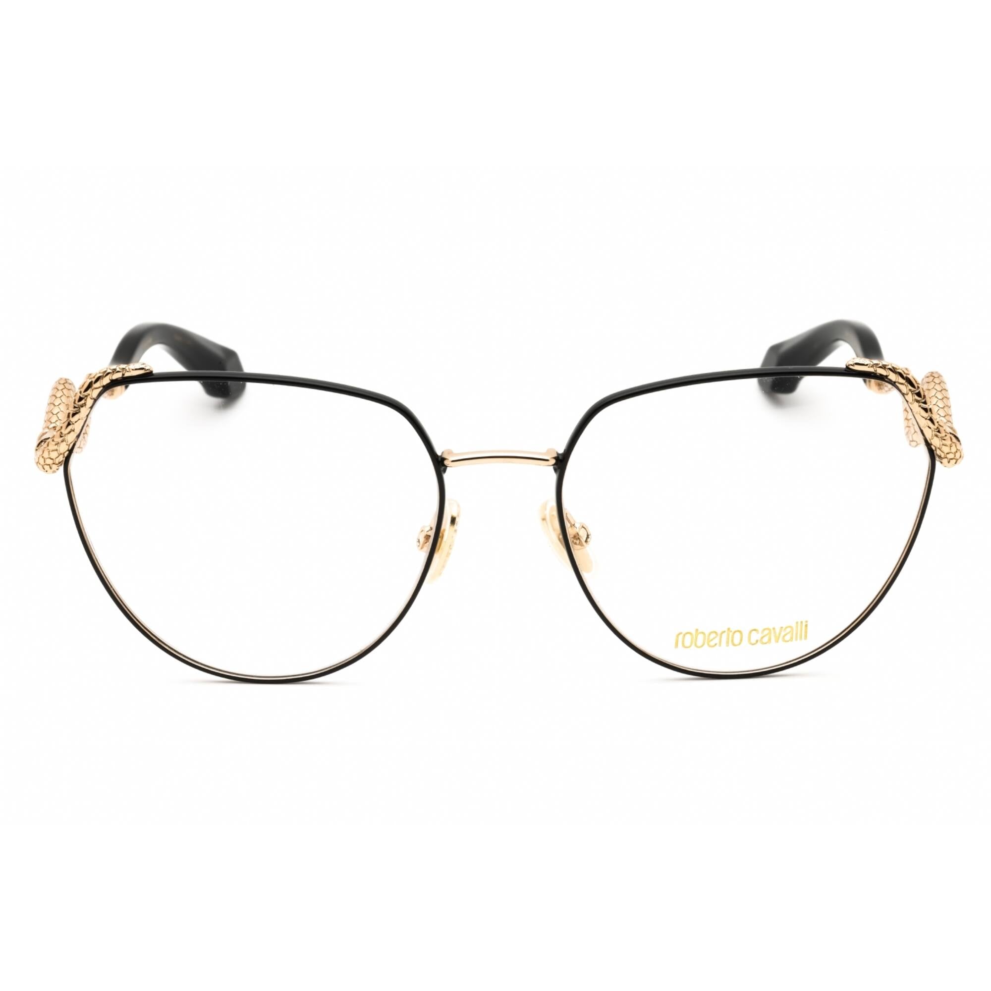 Roberto Cavalli Women's Eyeglasses - Shiny Rose Gold/Black Full Rim | VRC053M 0301