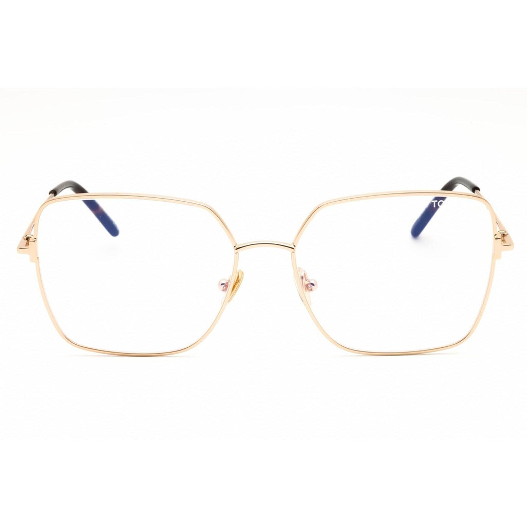 Tom Ford Women's Eyeglasses - Shiny Rose Gold Metal Rectangular Frame | FT5739-B 028