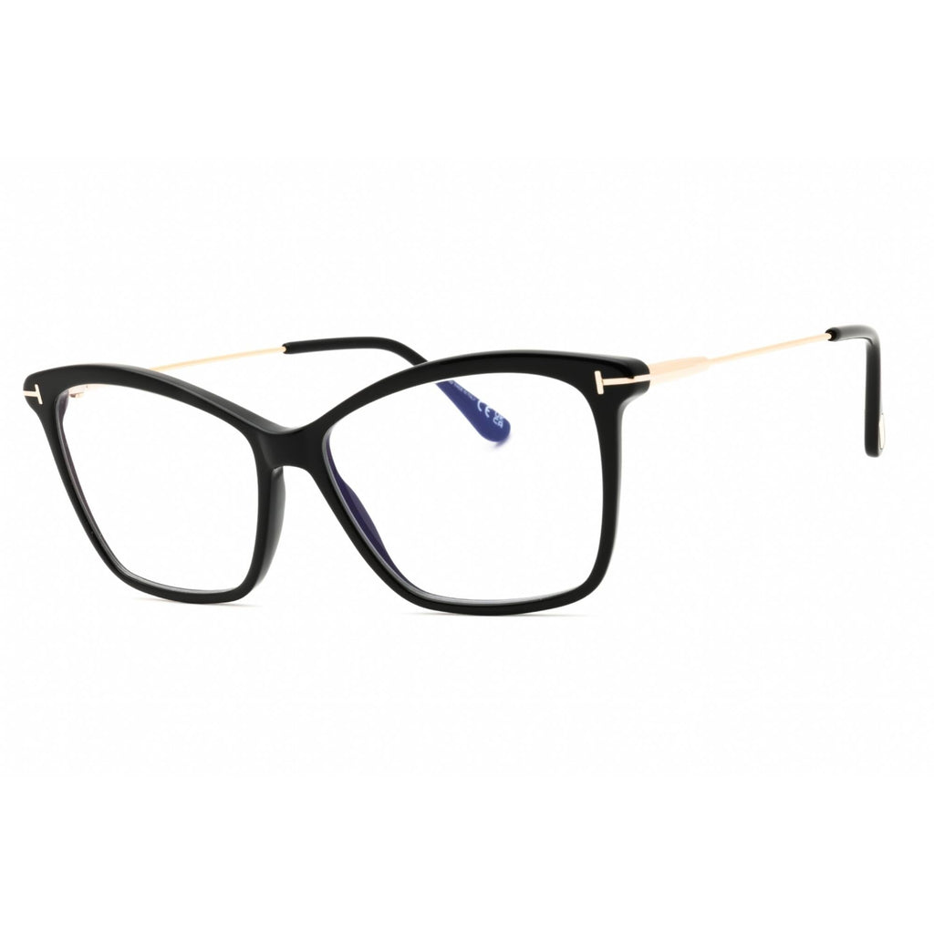 Tom Ford Women's Eyeglasses - Black/Gold Acetate Cat Eye Full Rim Frame | FT5687-B 001