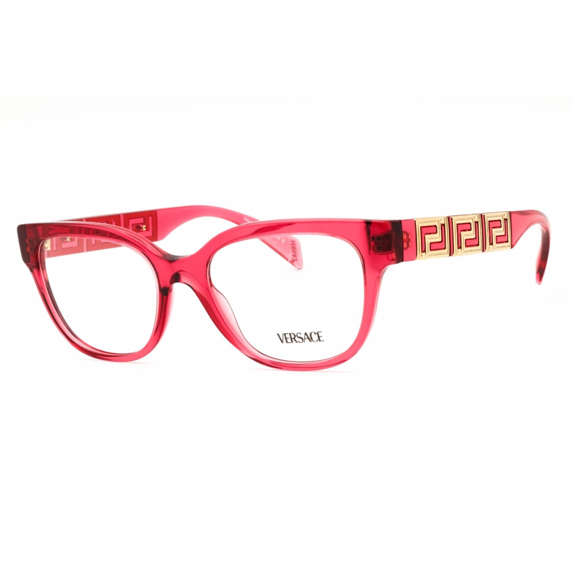 Versace Women's Eyeglasses - Transparent Red Acetate Full Rim, 54mm | 0VE3338 5409