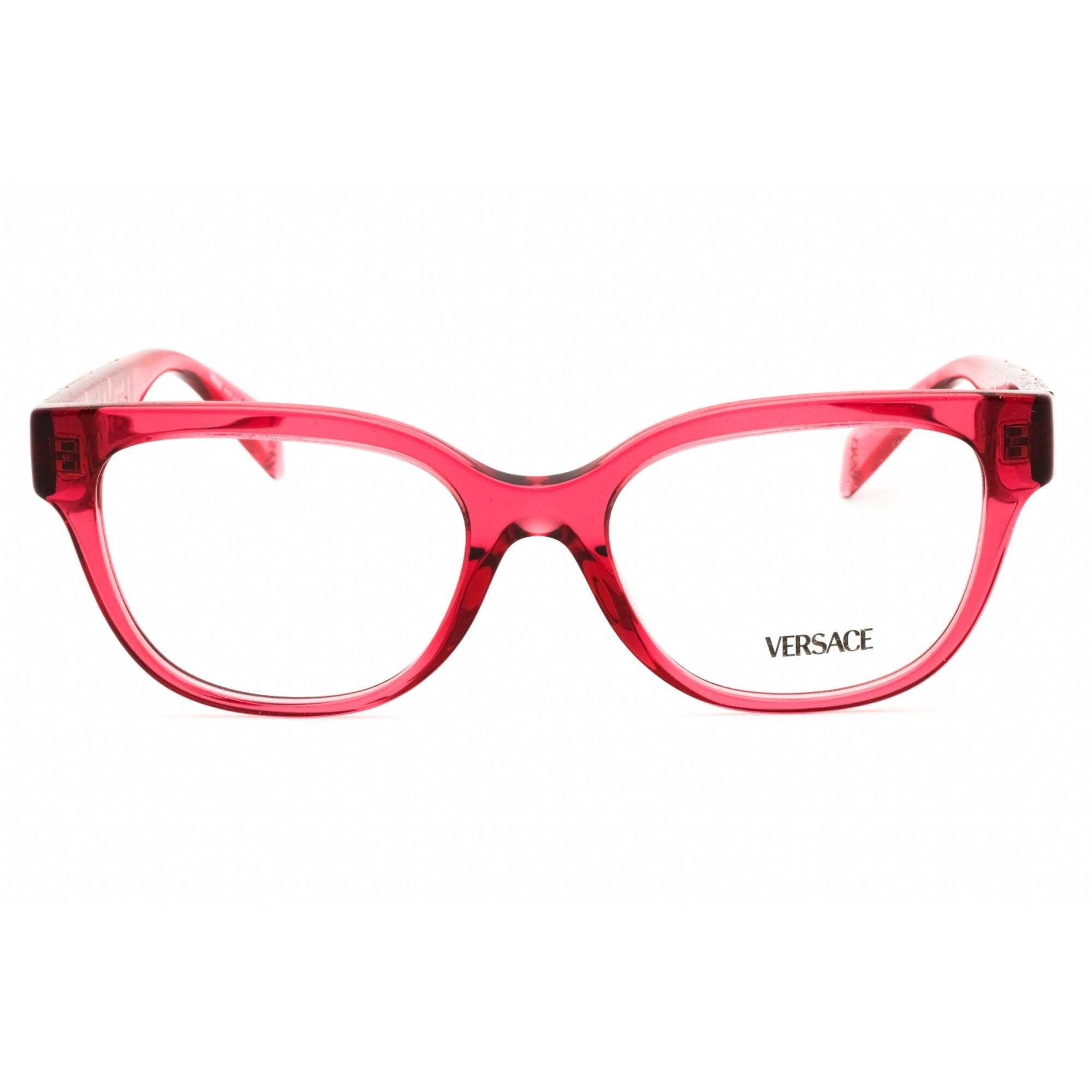 Versace Women's Eyeglasses - Transparent Red Acetate Full Rim, 54mm | 0VE3338 5409