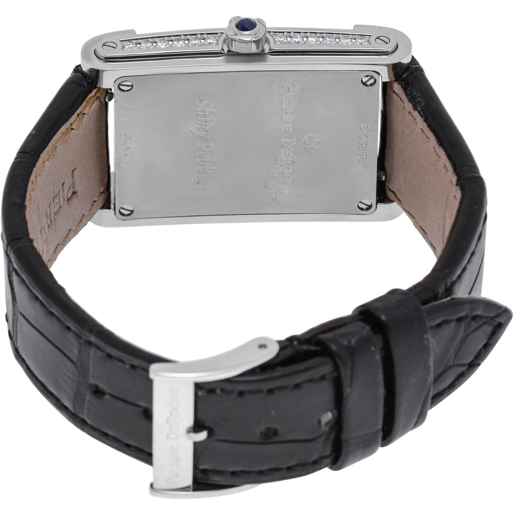 Pierre Deroche Women's Watch - Shiny Pebbles Black Leather Strap | SHP30011ACI1-001