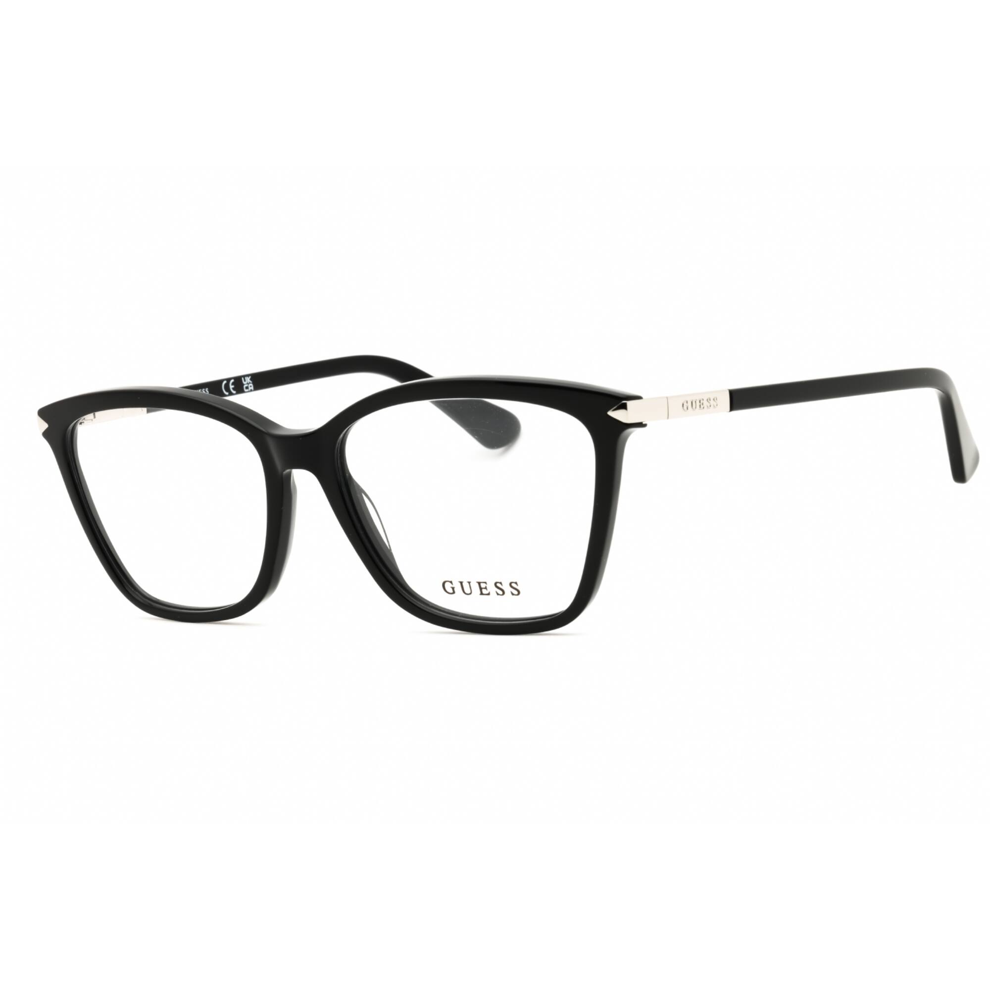 Guess Women's Eyeglasses - Rectangular Shape Shiny Black Acetate Frame | GU2880 001