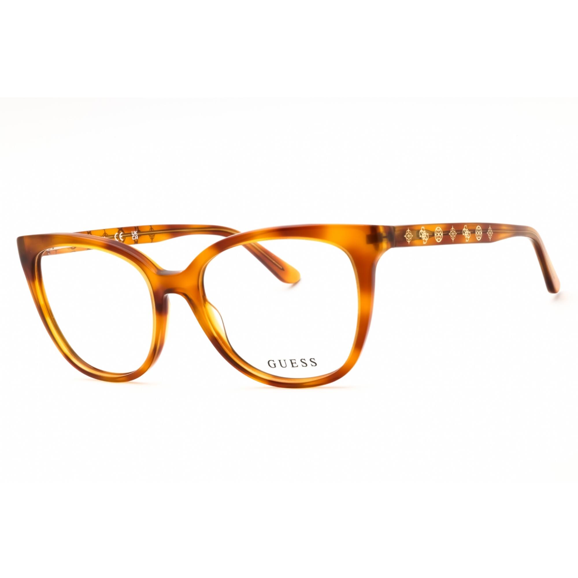 Guess Women's Eyeglasses - Cat Eye Blonde Havana Acetate Full Rim Frame | GU50114 053