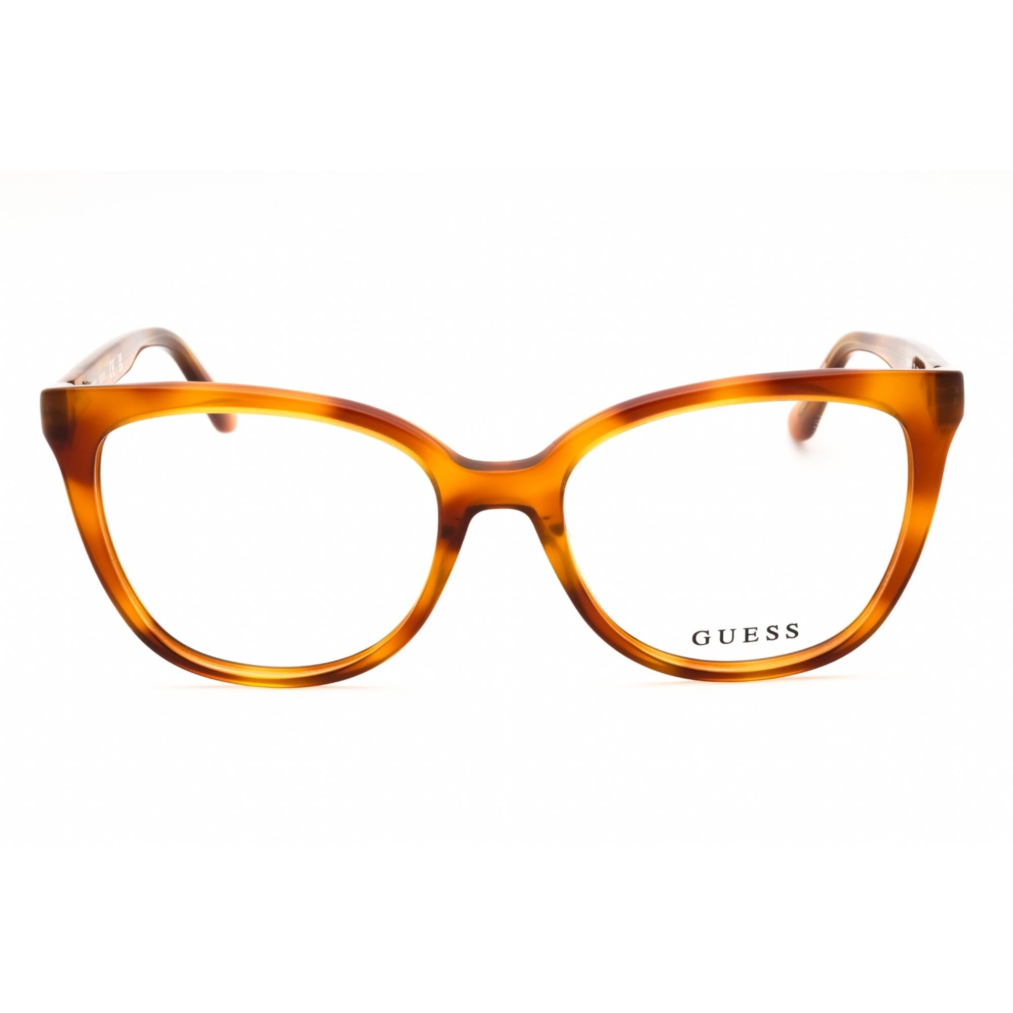 Guess Women's Eyeglasses - Cat Eye Blonde Havana Acetate Full Rim Frame | GU50114 053