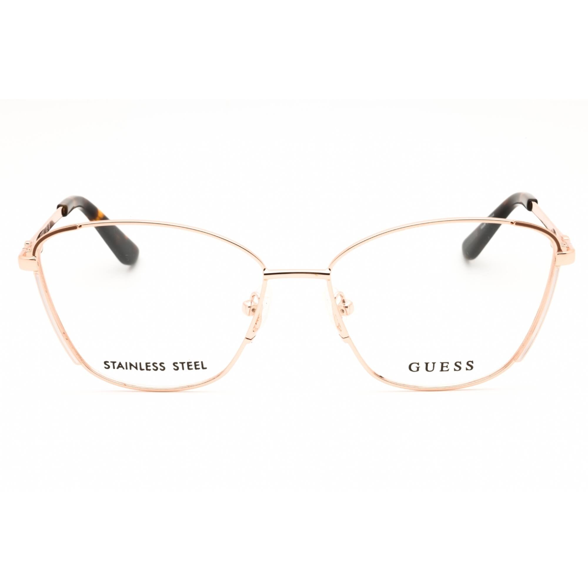 Guess Women's Eyeglasses - Shiny Rose Gold Metal Full Rim Frame, 54mm | GU50224 028