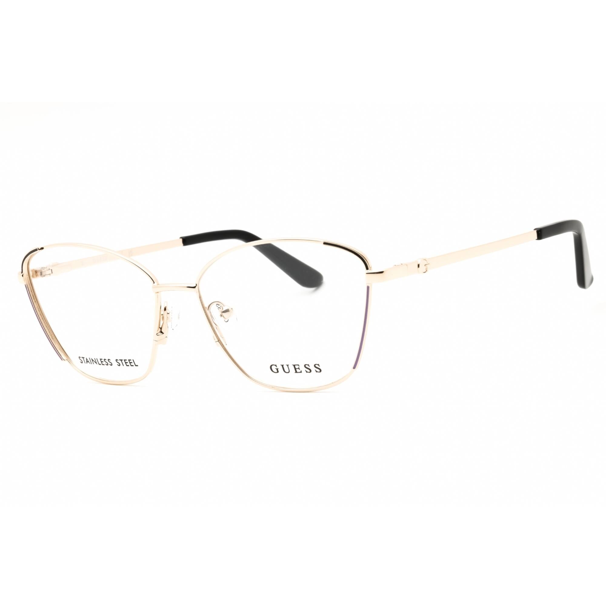 Guess Women's Eyeglasses - Cat Eye Pale Gold Metal Full Rim Frame, 54mm | GU50224 032