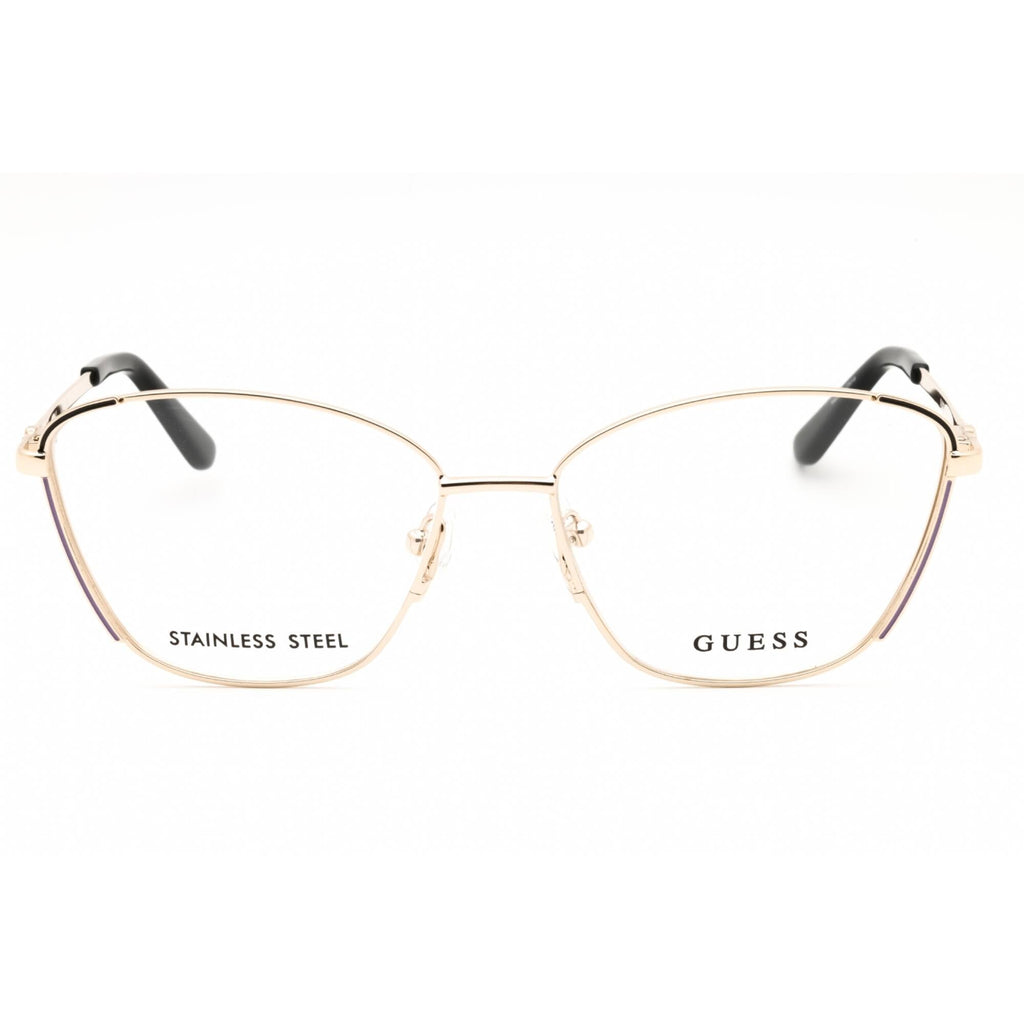 Guess Women's Eyeglasses - Cat Eye Pale Gold Metal Full Rim Frame, 54mm | GU50224 032