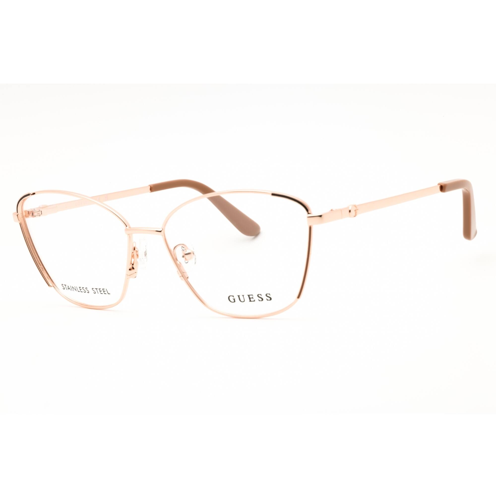 Guess Women's Eyeglasses - Cat Eye Shape Beige Full Rim Frame, 54mm | GU50224 059