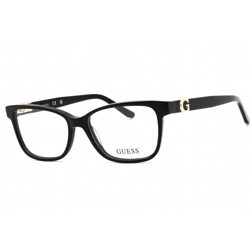 Guess Women's Eyeglasses - Rectangular Shape Shiny Black Acetate Frame | GU50227 001