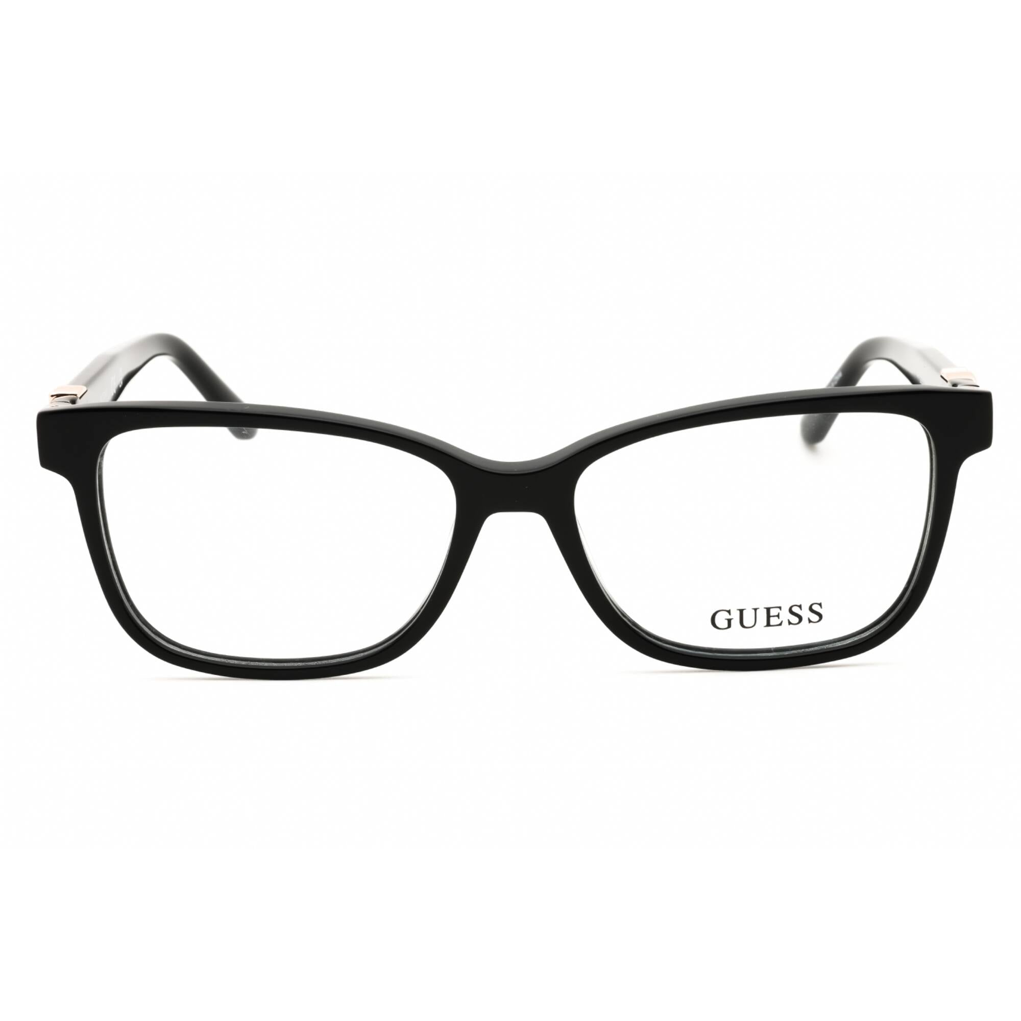 Guess Women's Eyeglasses - Rectangular Shape Shiny Black Acetate Frame | GU50227 001