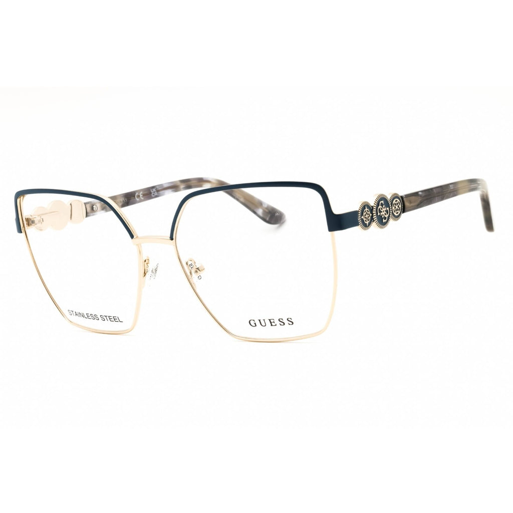 Guess Women's Eyeglasses - Rectangular Matte Light Blue Metal Frame | GU50229 085