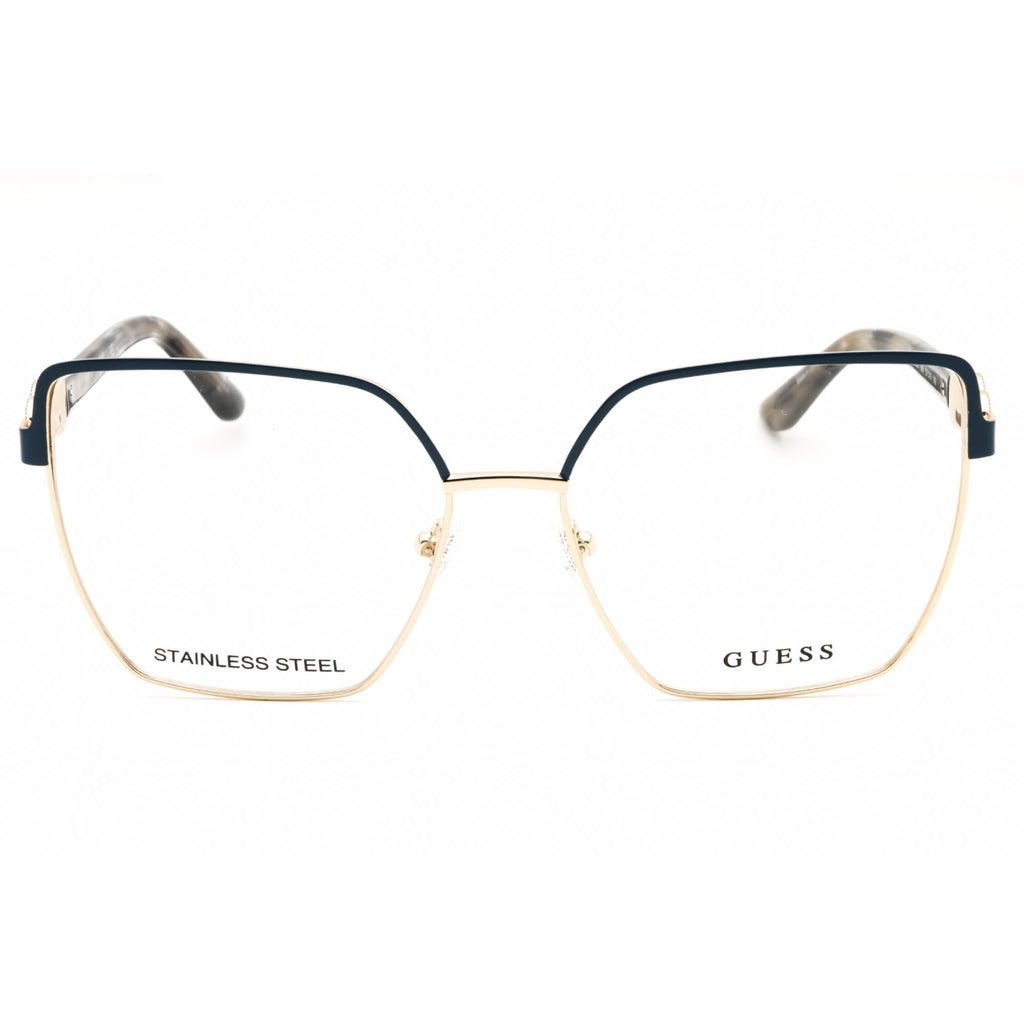 Guess Women's Eyeglasses - Rectangular Matte Light Blue Metal Frame | GU50229 085