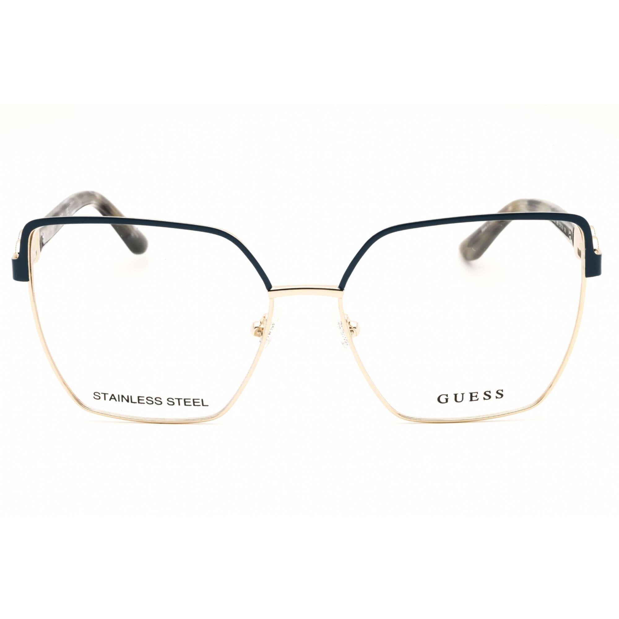 Guess Women's Eyeglasses - Rectangular Matte Light Blue Metal Frame | GU50229 085