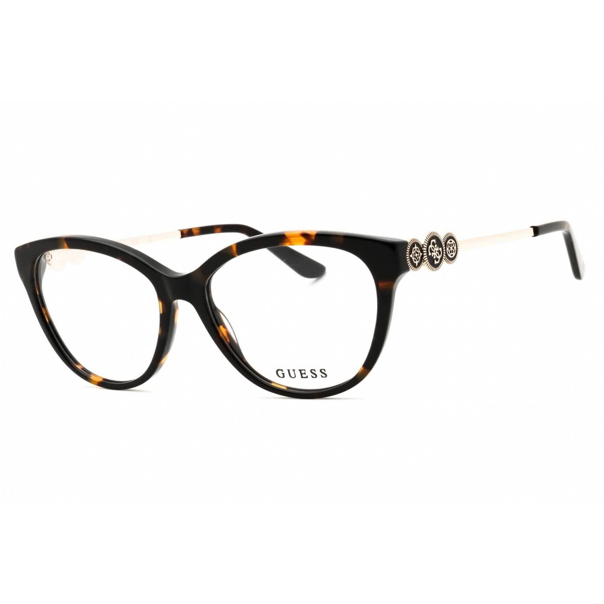 Guess Women's Eyeglasses - Dark Havana Acetate Full Rim Cat Eye Frame | GU50230 052
