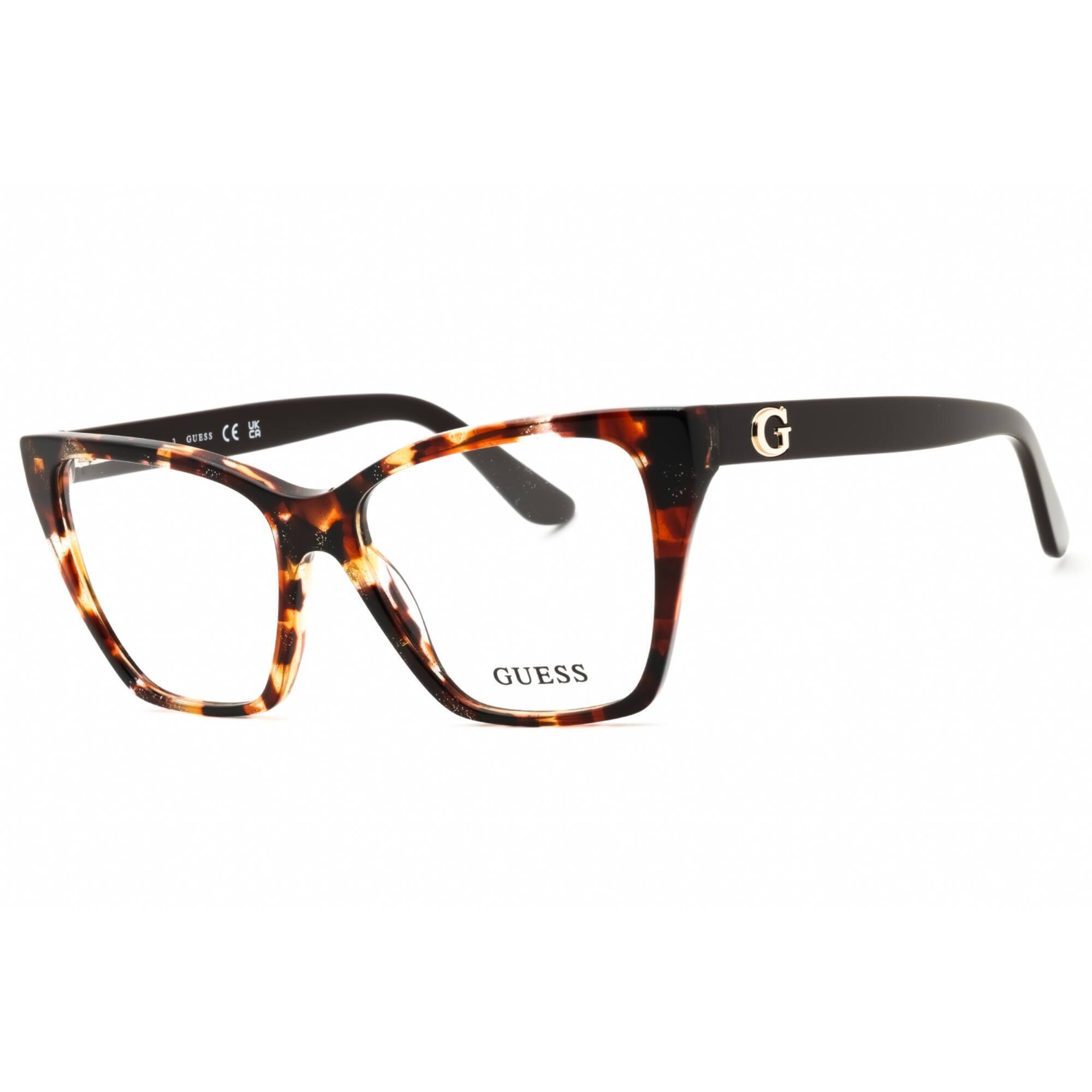 Guess Women's Eyeglasses - Dark Havana Acetate Full Rim Cat Eye Frame | GU50235 052