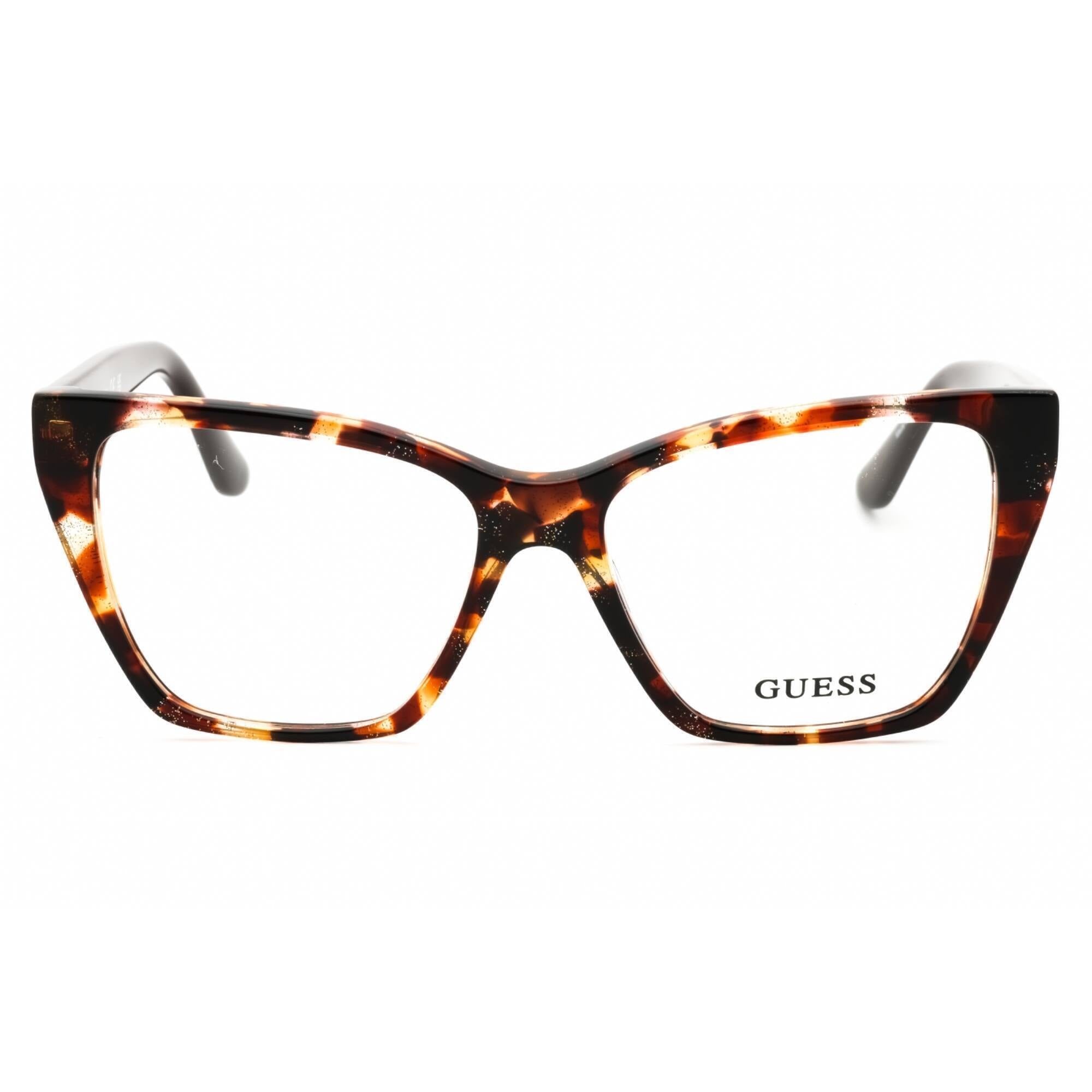 Guess Women's Eyeglasses - Dark Havana Acetate Full Rim Cat Eye Frame | GU50235 052