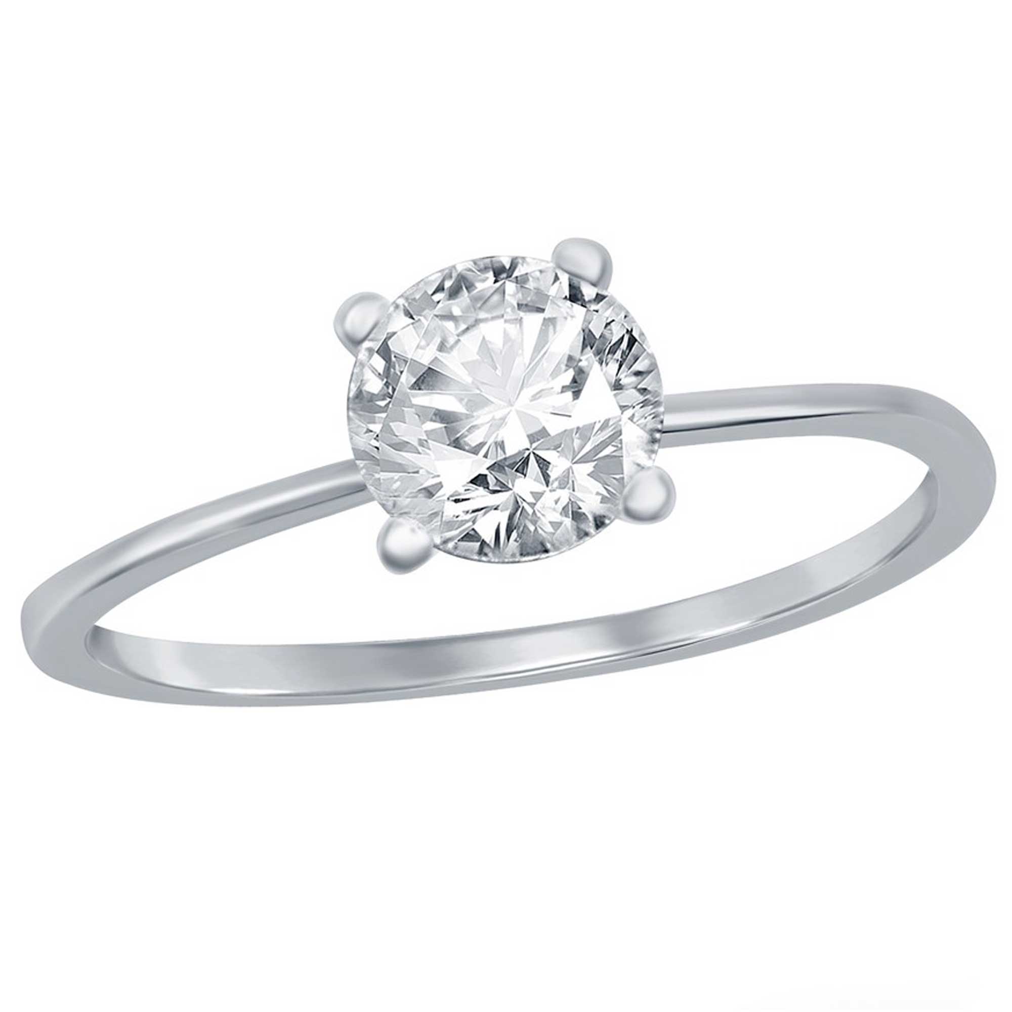 Classic Women's 6mm Solitaire CZ 4-prong Ring - W-2786