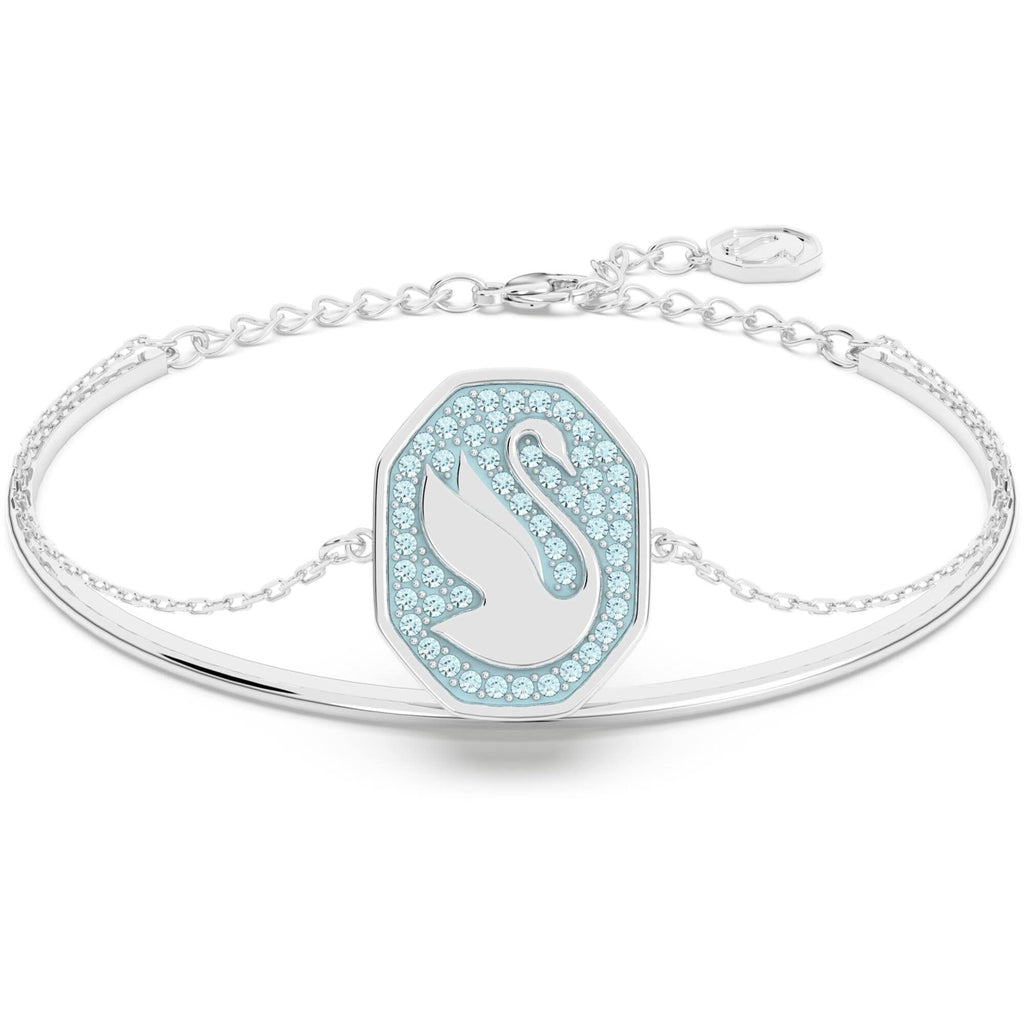 Swarovski Women's Bangle Bracelet - Signum Swan Blue Crystal Rhodium Plated | 5628552