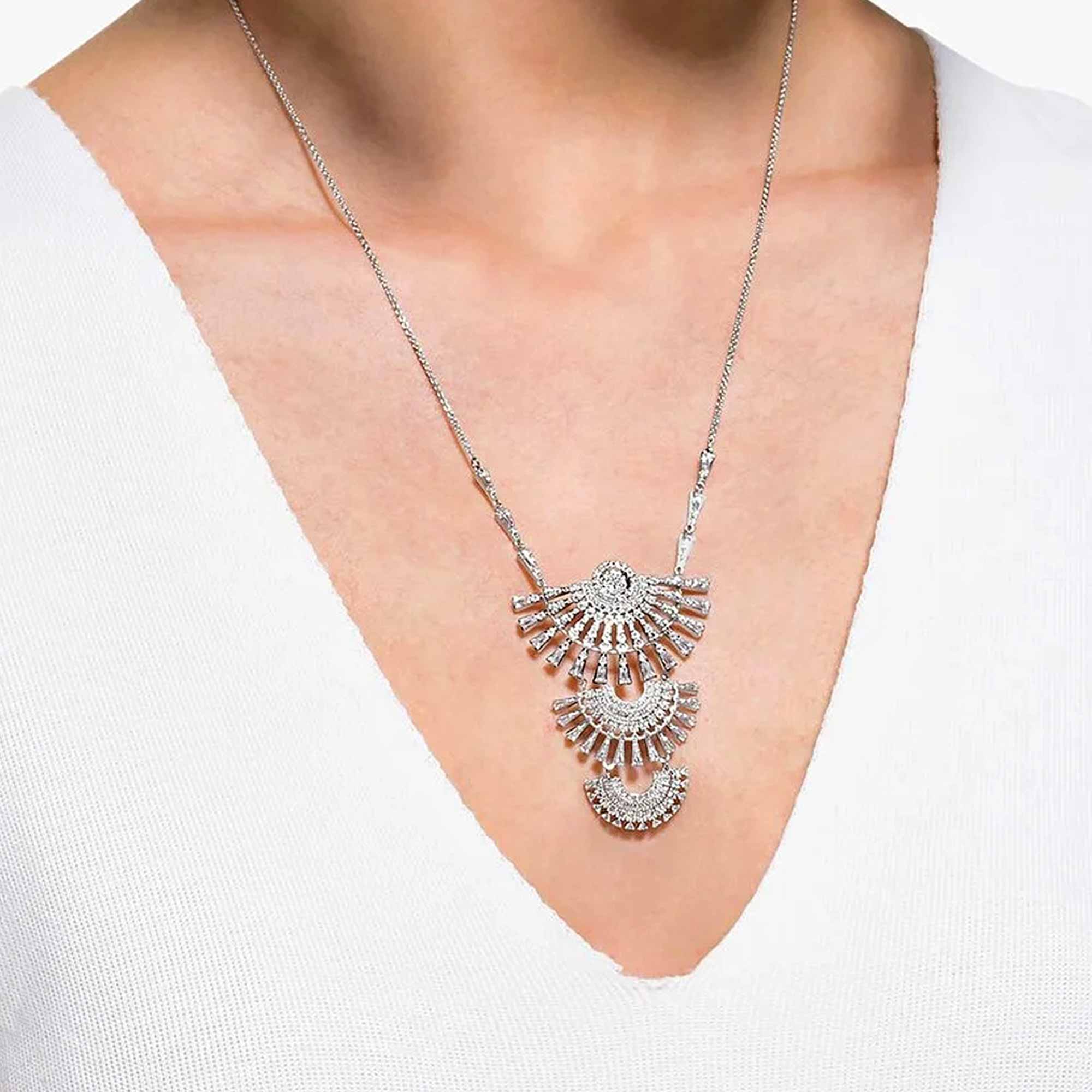 Swarovski Women's Necklace - Sparkling Dance Rhodium Plated and Crystal | 5564432