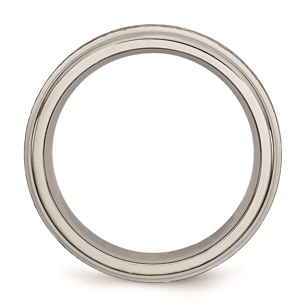 Titanium Grooved Edge 6mm Brushed and Polished Band | TB14