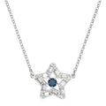 Swarovski Women's Pendant Necklace - Stella Blue Star Shape Rhodium Plated | 5639186