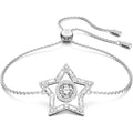 Swarovski Women's Bracelet - Stella Rhodium Plated White Crystals Star | 5617881