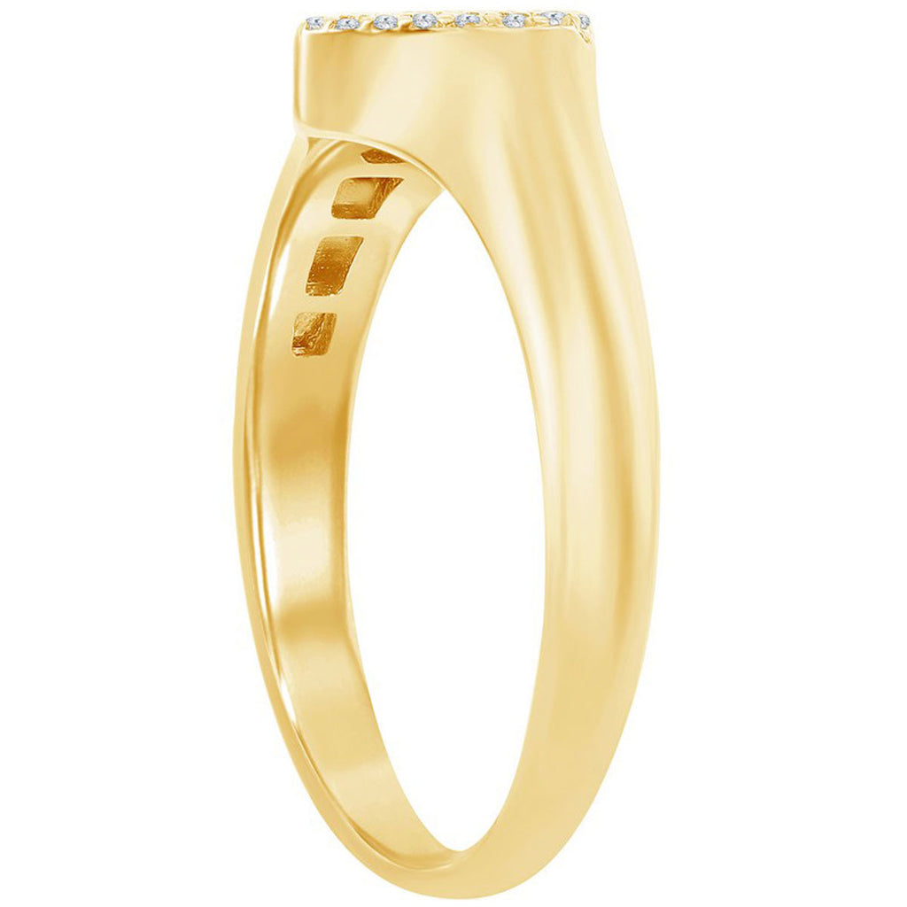 Classic Women's Gold Micro Pave CZ Heart Ring - W-2775