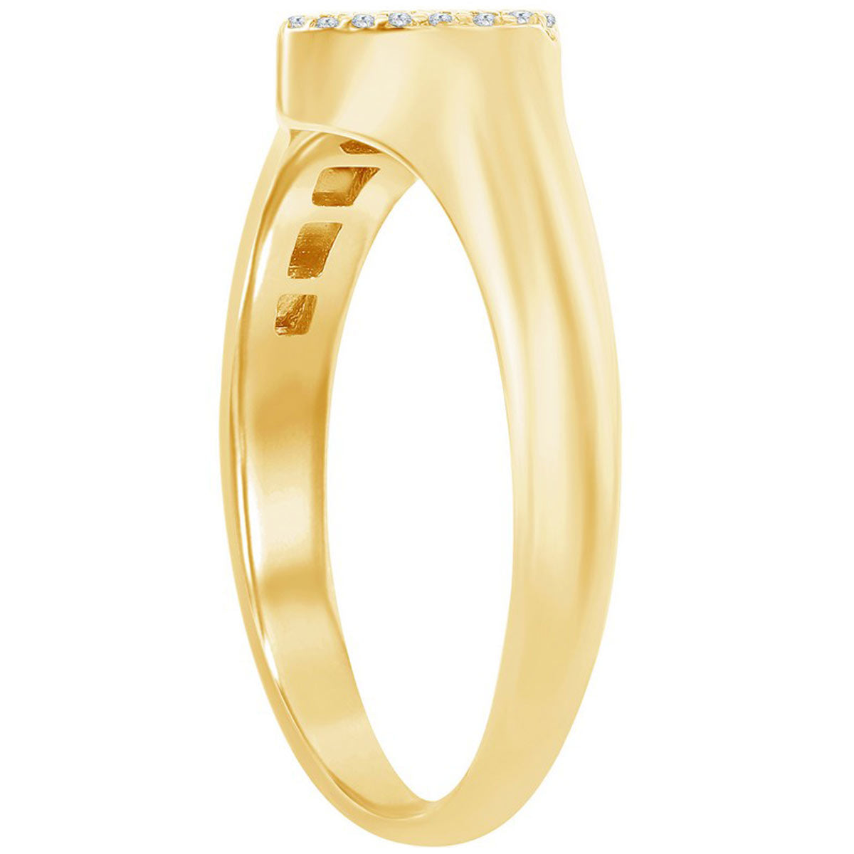 Classic Women's Gold Micro Pave CZ Heart Ring - W-2775