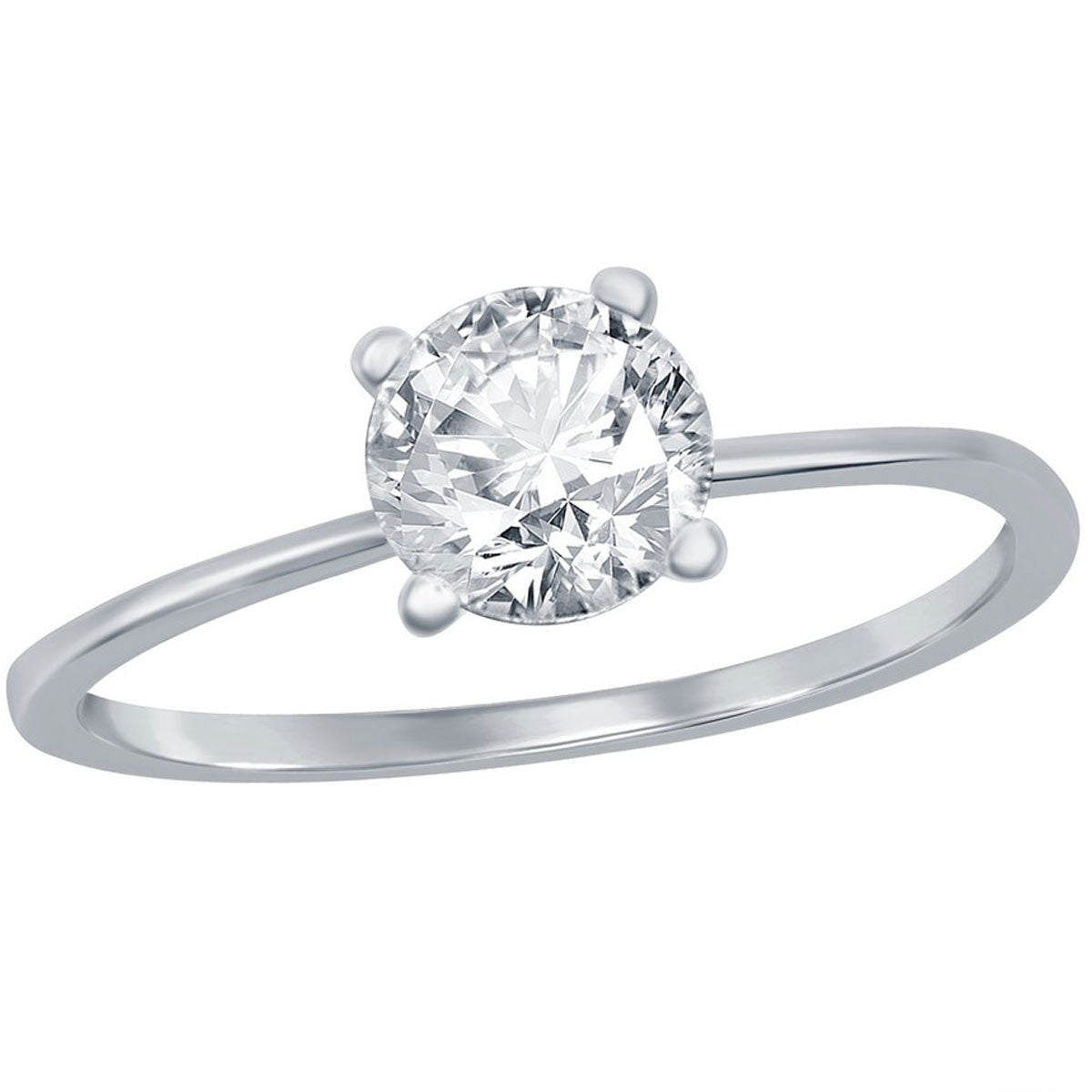 Classic Women's 6mm Solitaire CZ 4-prong Ring - W-2786
