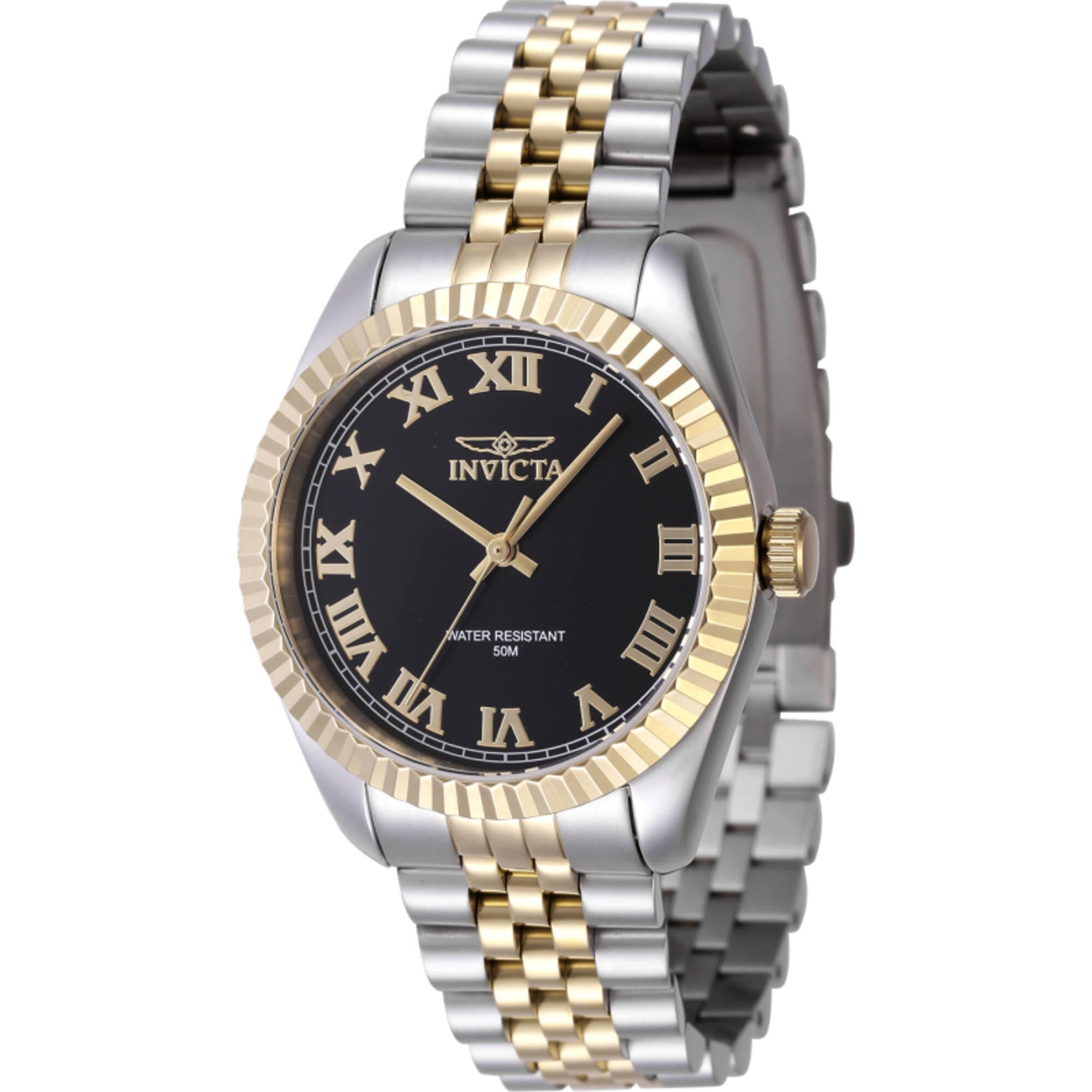 Invicta Women's Watch - Specialty Black Dial Two Tone Steel Bracelet Quartz | 47413